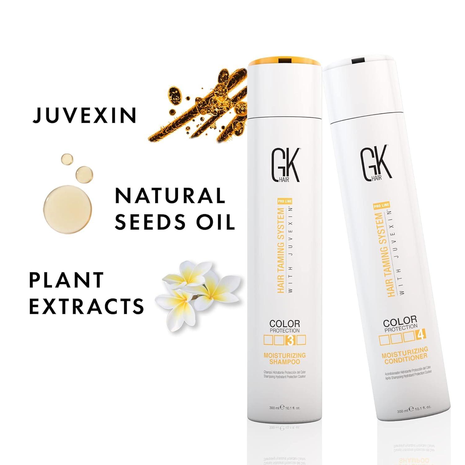 image:imageGK HAIR Global Keratin Moisturizing Shampoo and Conditioner 101 Fl Oz300ml Leave in Cashmere Hair Smoothing and Styling Cream 169 Fl Oz50ml