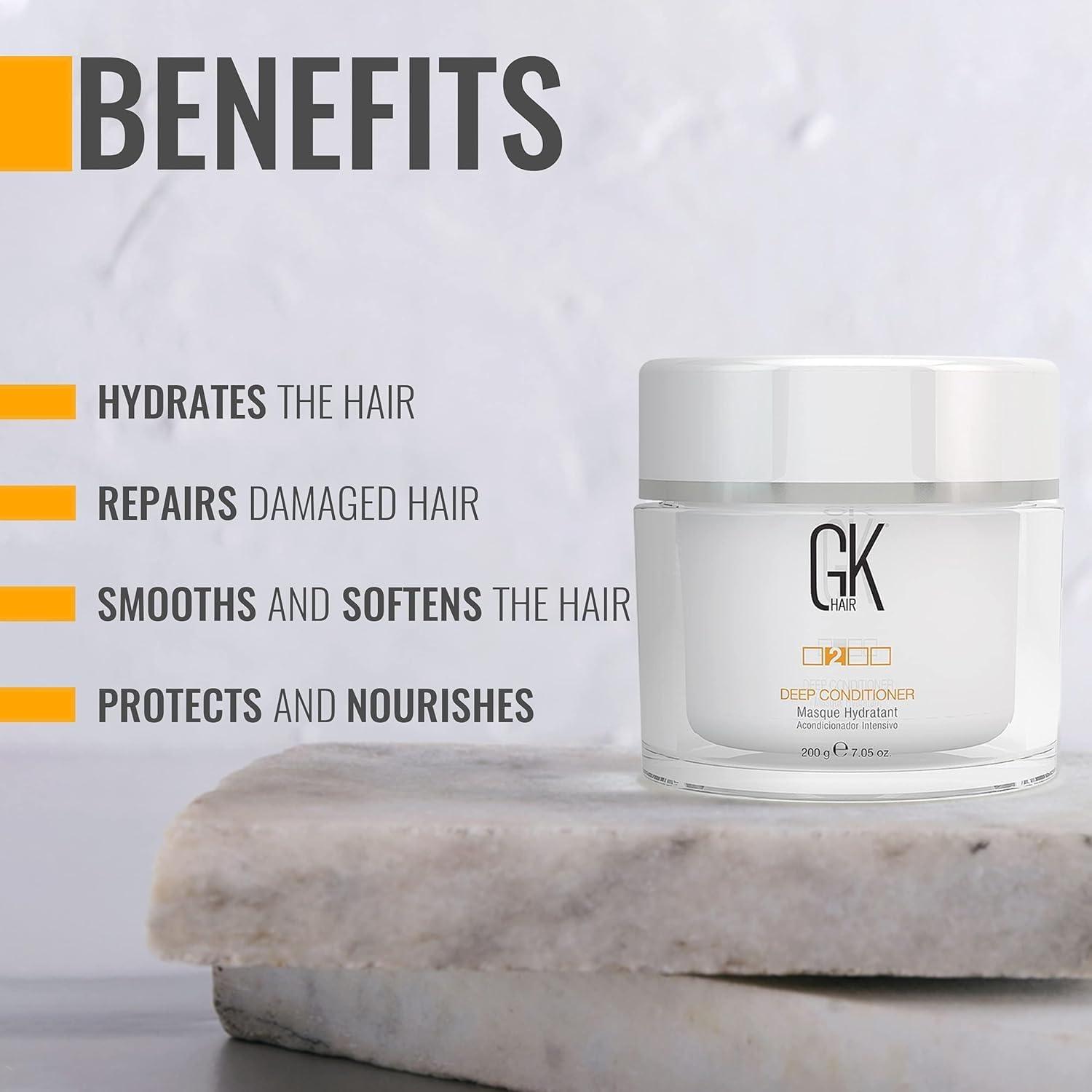 image:imageGK HAIR Global Keratin Organic Argan Oil Hair Serum For Frizz Control Dry Damage Hair Repair 50ml Deep Conditioner Masque 200g75oz
