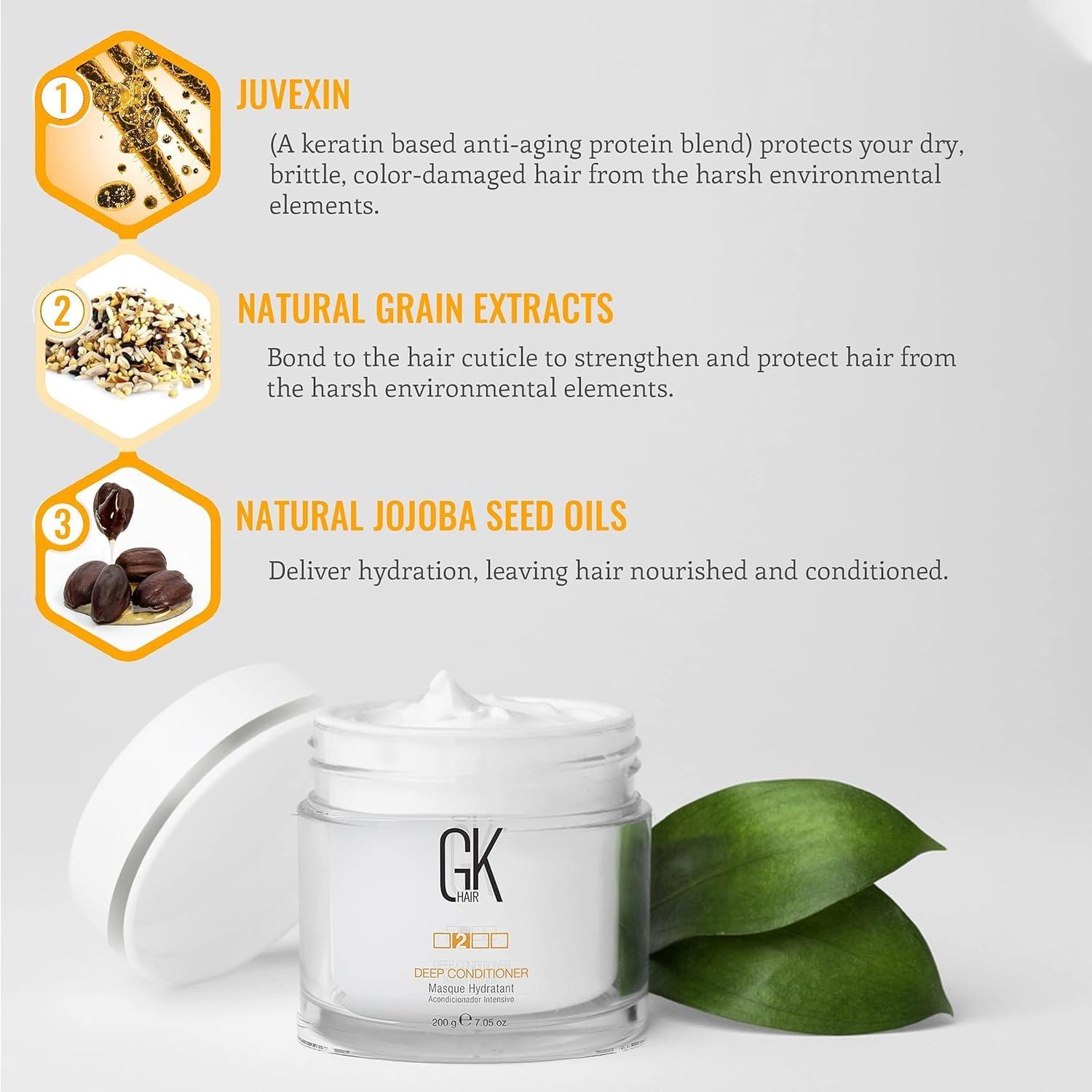 image:imageGK HAIR Global Keratin Organic Argan Oil Hair Serum For Frizz Control Dry Damage Hair Repair 50ml Deep Conditioner Masque 200g75oz