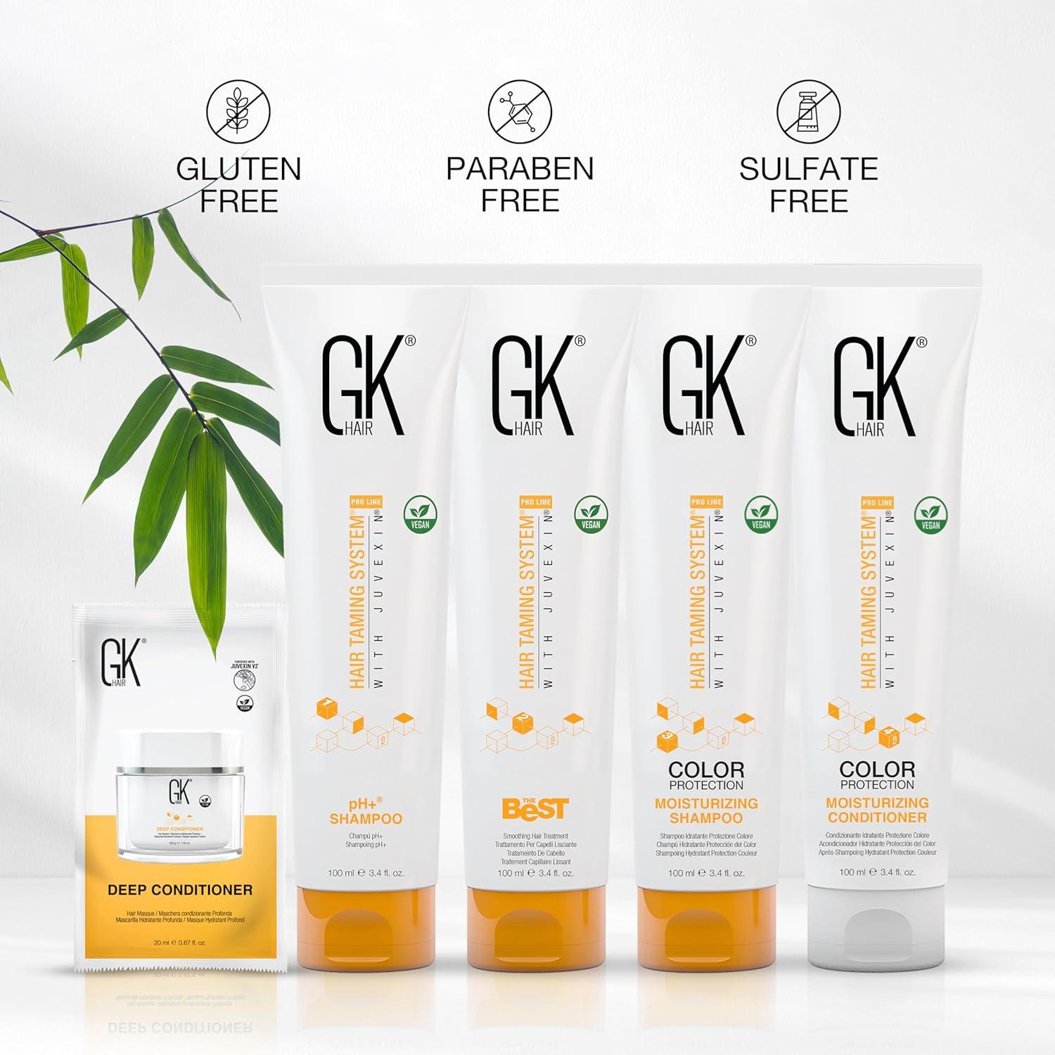 image:imageGK HAIR Global Keratin Professional Brazilian Keratin Hair Treatment Kit 100ml34 Fl Oz With PH shampoo The Best Smoothing amp Strengthening to make Hair Healthy Formaldehyde free Sulfatefree34 Fl Oz Treatment Kit