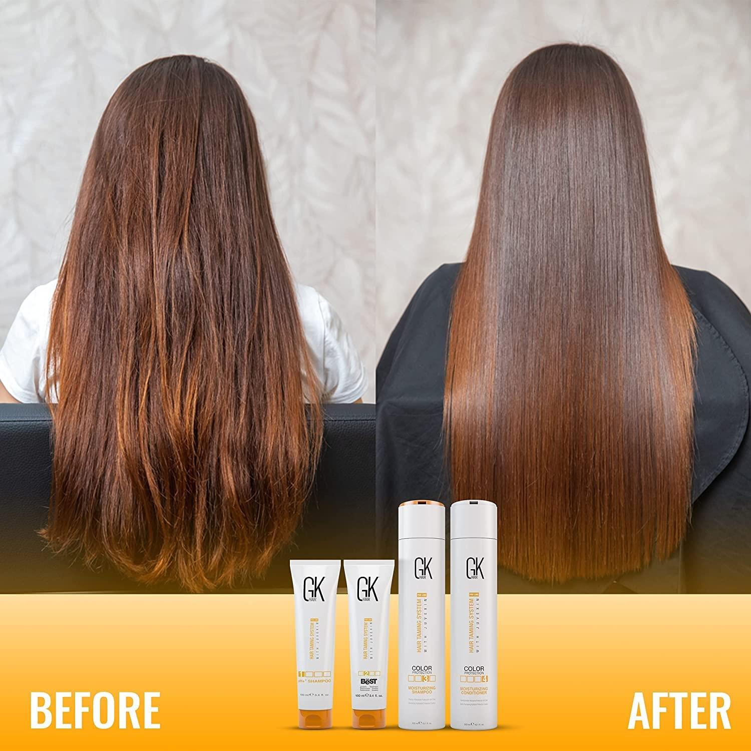 image:imageGK HAIR Global Keratin Professional Brazilian Keratin Hair Treatment Kit 100ml34 Fl Oz With PH shampoo The Best Smoothing amp Strengthening to make Hair Healthy Formaldehyde free Sulfatefree101 Fl Oz Consumer Box Kit