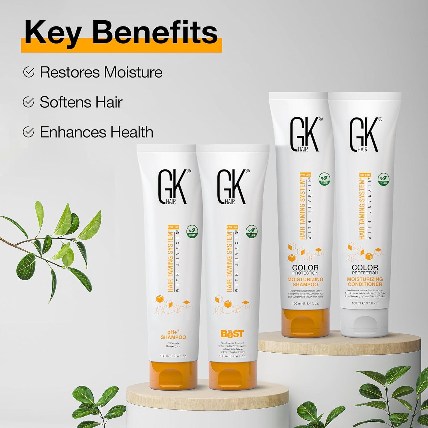 image:imageGK HAIR Global Keratin Professional Brazilian Keratin Hair Treatment Kit 100ml34 Fl Oz With PH shampoo The Best Smoothing amp Strengthening to make Hair Healthy Formaldehyde free Sulfatefree34 Fl Oz Treatment Kit