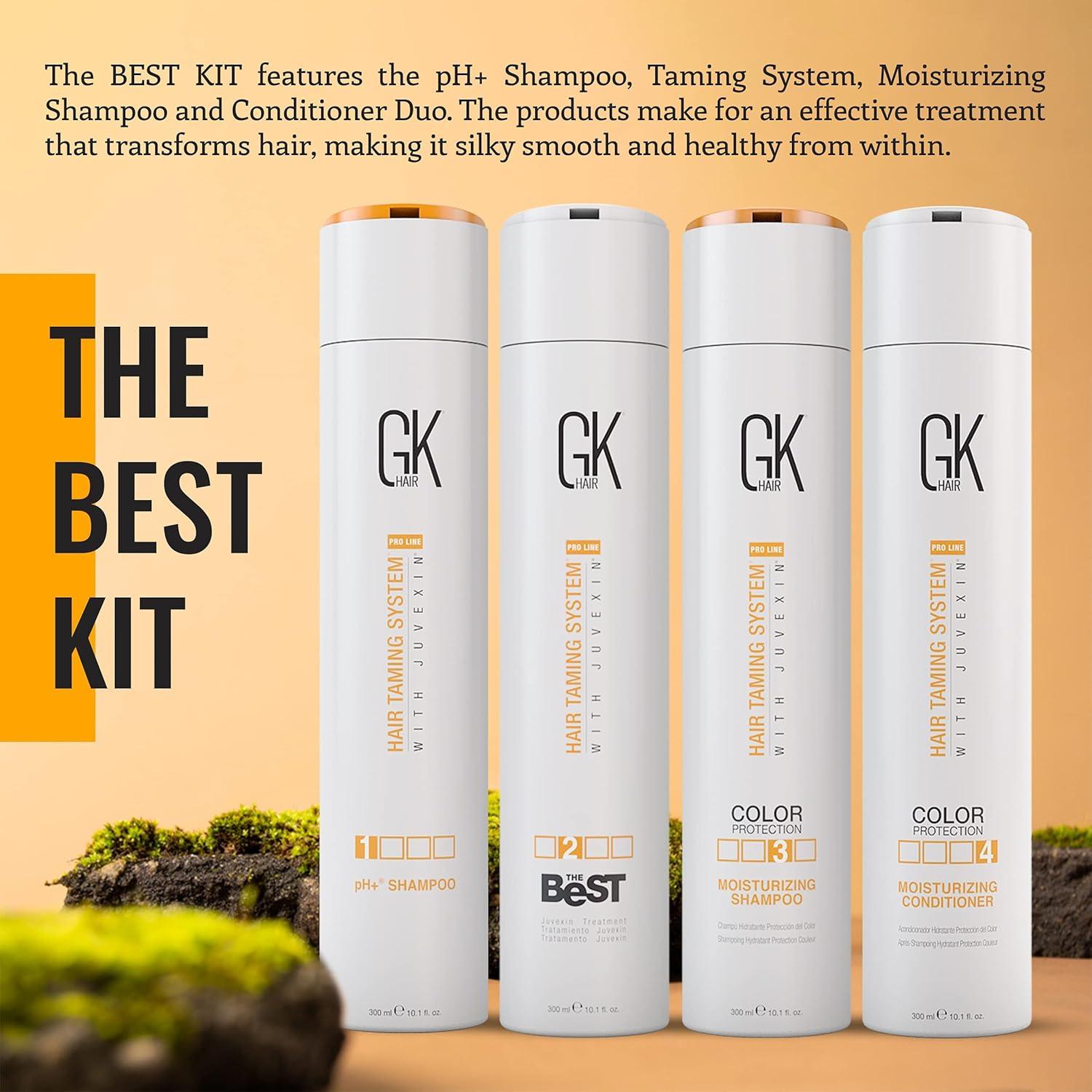 image:imageGK HAIR Global Keratin Professional Brazilian Keratin Hair Treatment Kit 100ml34 Fl Oz With PH shampoo The Best Smoothing amp Strengthening to make Hair Healthy Formaldehyde free Sulfatefree101 Fl Oz The Best Kit