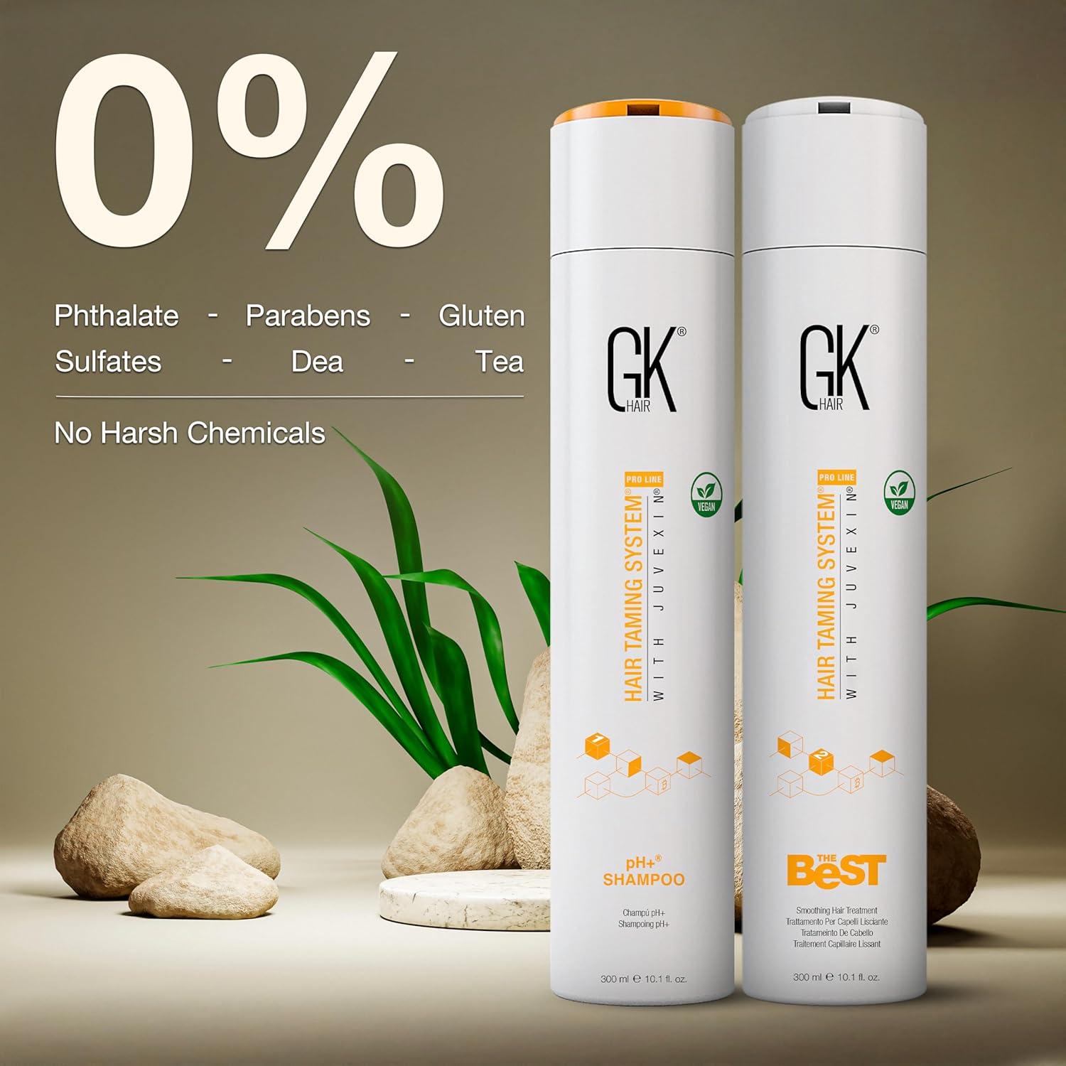 image:imageGK HAIR Global Keratin Professional Brazilian Keratin Hair Treatment Kit 100ml34 Fl Oz With PH shampoo The Best Smoothing amp Strengthening to make Hair Healthy Formaldehyde free Sulfatefree101 Fl Oz Vegan Treatment with PH Shampoo