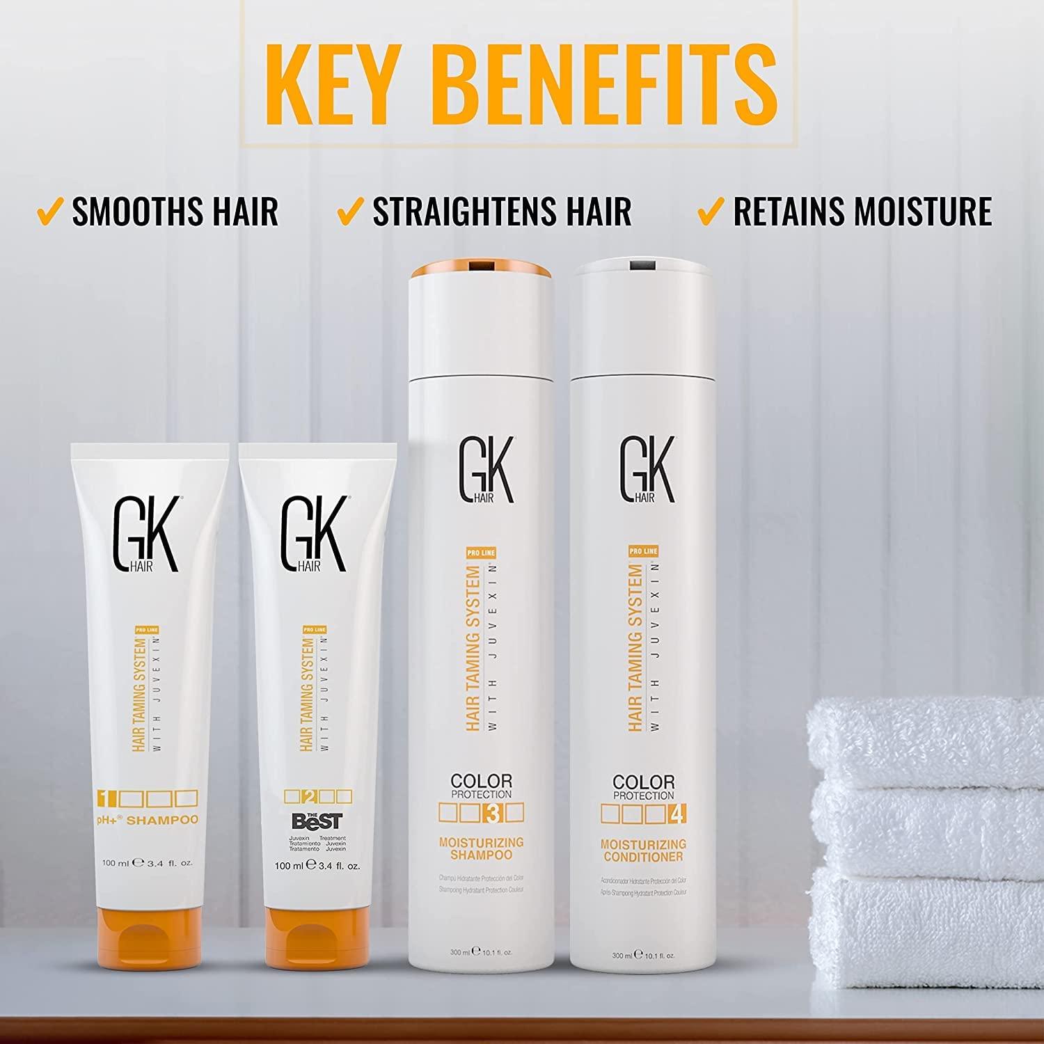 image:imageGK HAIR Global Keratin Professional Brazilian Keratin Hair Treatment Kit 100ml34 Fl Oz With PH shampoo The Best Smoothing amp Strengthening to make Hair Healthy Formaldehyde free Sulfatefree101 Fl Oz Consumer Box Kit