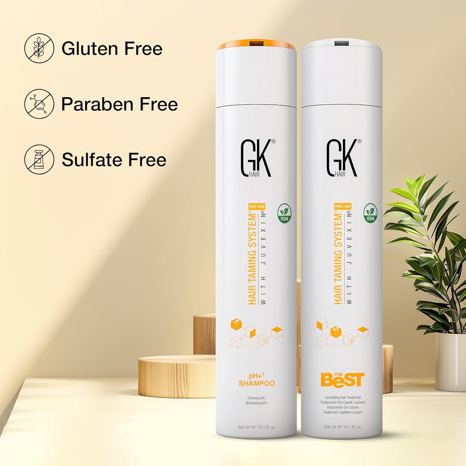 image:imageGK HAIR Global Keratin Professional Brazilian Keratin Hair Treatment Kit 100ml34 Fl Oz With PH shampoo The Best Smoothing amp Strengthening to make Hair Healthy Formaldehyde free Sulfatefree101 Fl Oz Vegan Treatment with PH Shampoo