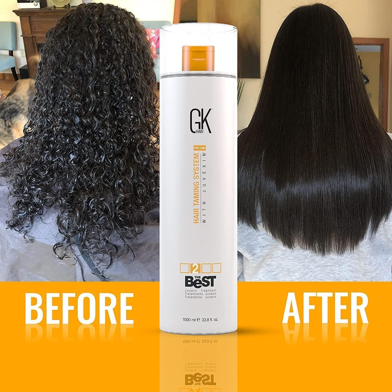 image:imageGK HAIR Global Keratin Professional Brazilian Keratin Hair Treatment Kit 100ml34 Fl Oz With PH shampoo The Best Smoothing amp Strengthening to make Hair Healthy Formaldehyde free Sulfatefree338 Fl Oz The Best Kit