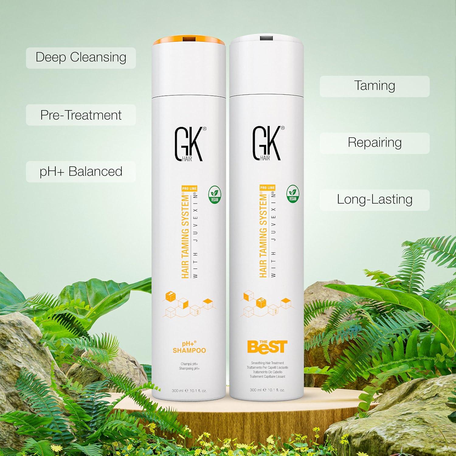image:imageGK HAIR Global Keratin Professional Brazilian Keratin Hair Treatment Kit 100ml34 Fl Oz With PH shampoo The Best Smoothing amp Strengthening to make Hair Healthy Formaldehyde free Sulfatefree101 Fl Oz Vegan Treatment with PH Shampoo