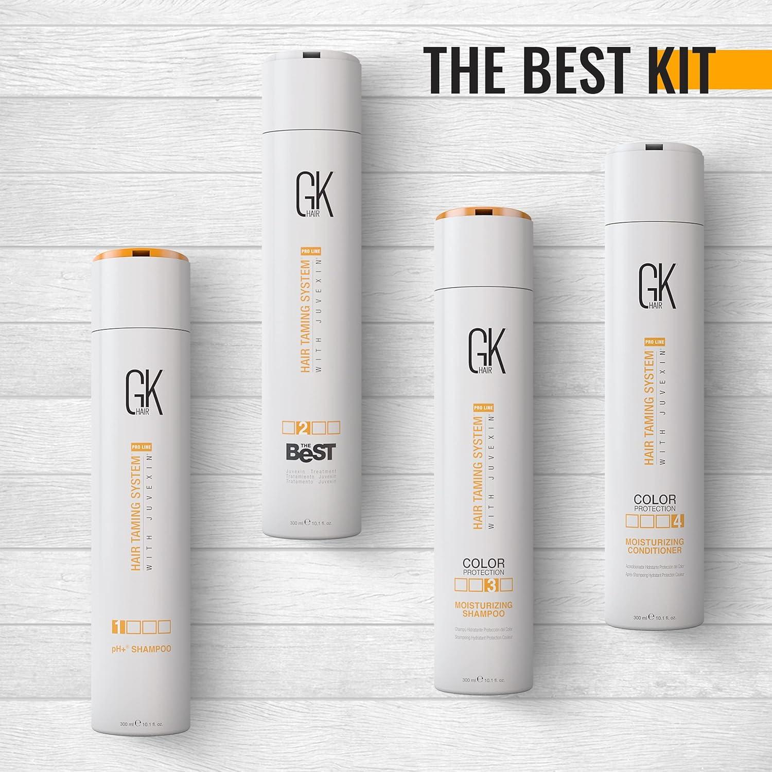 image:imageGK HAIR Global Keratin Professional Brazilian Keratin Hair Treatment Kit 100ml34 Fl Oz With PH shampoo The Best Smoothing amp Strengthening to make Hair Healthy Formaldehyde free Sulfatefree101 Fl Oz The Best Kit