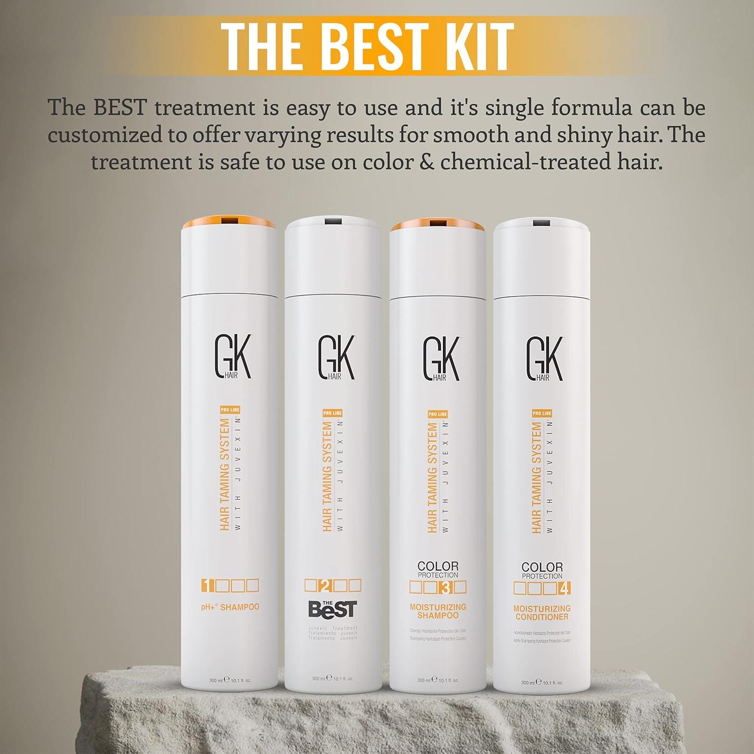 image:imageGK HAIR Global Keratin Professional Brazilian Keratin Hair Treatment Kit 100ml34 Fl Oz With PH shampoo The Best Smoothing amp Strengthening to make Hair Healthy Formaldehyde free Sulfatefree101 Fl Oz The Best Kit