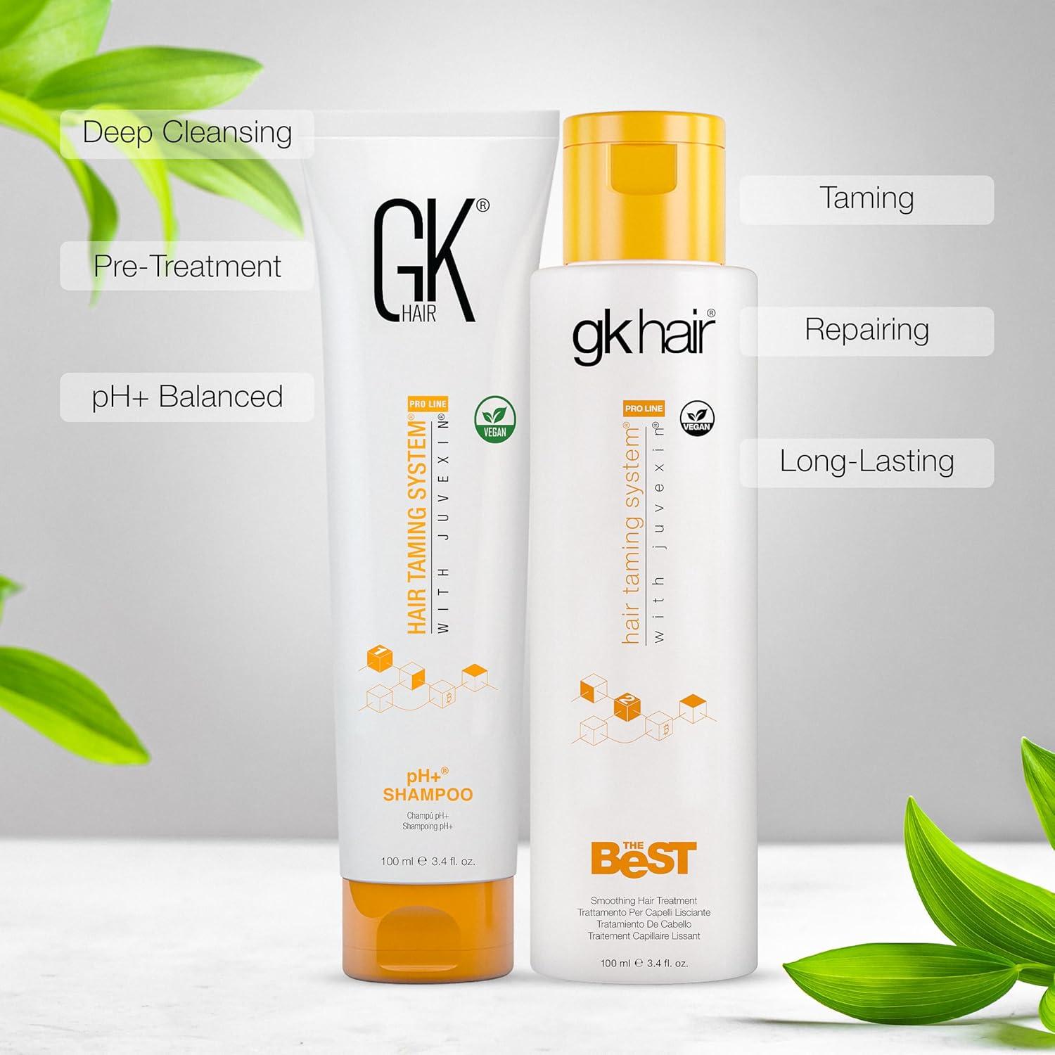image:imageGK HAIR Global Keratin Professional Brazilian Keratin Hair Treatment Kit 100ml34 Fl Oz With PH shampoo The Best Smoothing amp Strengthening to make Hair Healthy Formaldehyde free Sulfatefree100 ml