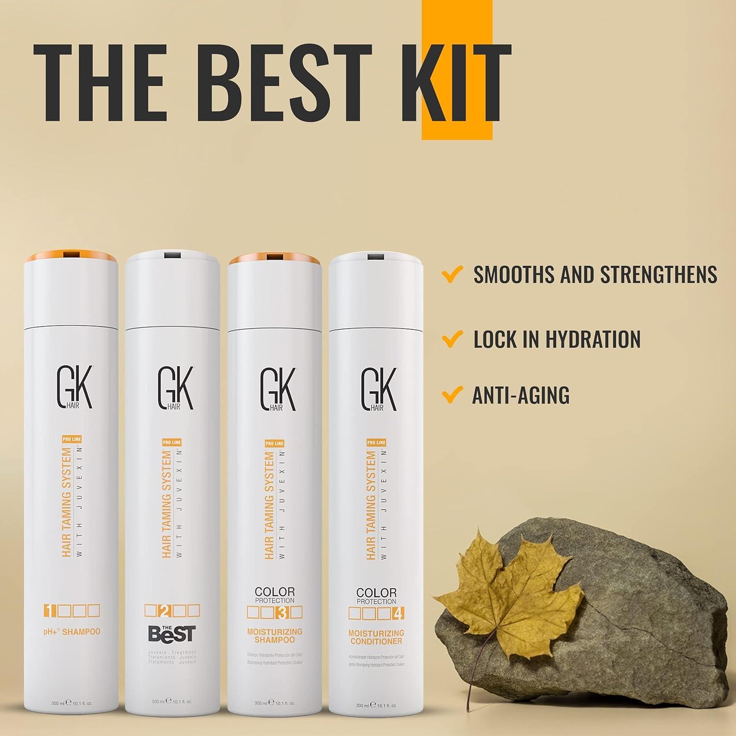 image:imageGK HAIR Global Keratin Professional Brazilian Keratin Hair Treatment Kit 100ml34 Fl Oz With PH shampoo The Best Smoothing amp Strengthening to make Hair Healthy Formaldehyde free Sulfatefree101 Fl Oz The Best Kit
