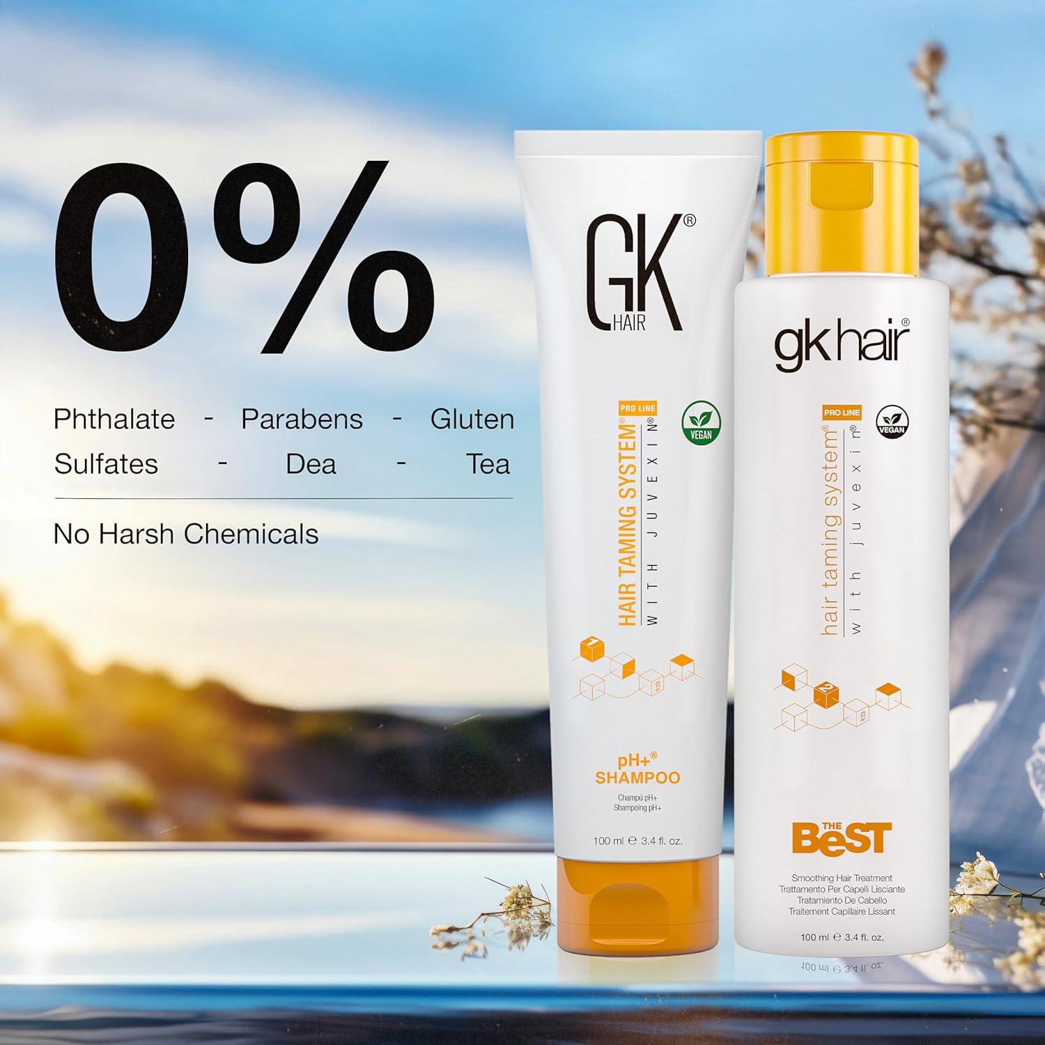 image:imageGK HAIR Global Keratin Professional Brazilian Keratin Hair Treatment Kit 100ml34 Fl Oz With PH shampoo The Best Smoothing amp Strengthening to make Hair Healthy Formaldehyde free Sulfatefree100 ml