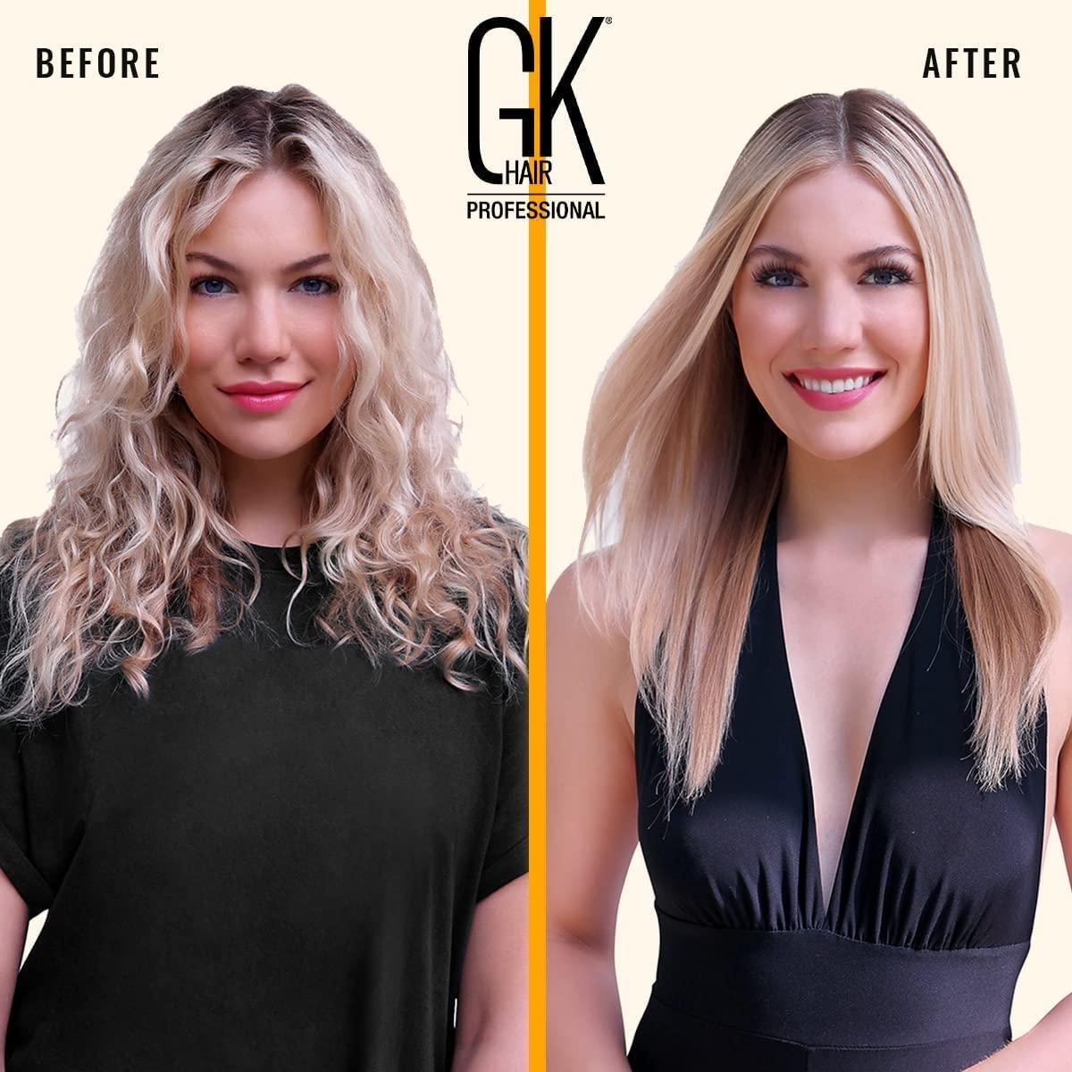 image:imageGK HAIR Global Keratin Professional Brazilian Keratin Hair Treatment Kit 100ml34 Fl Oz With PH shampoo The Best Smoothing amp Strengthening to make Hair Healthy Formaldehyde free Sulfatefree101 Fl Oz Consumer Box Kit