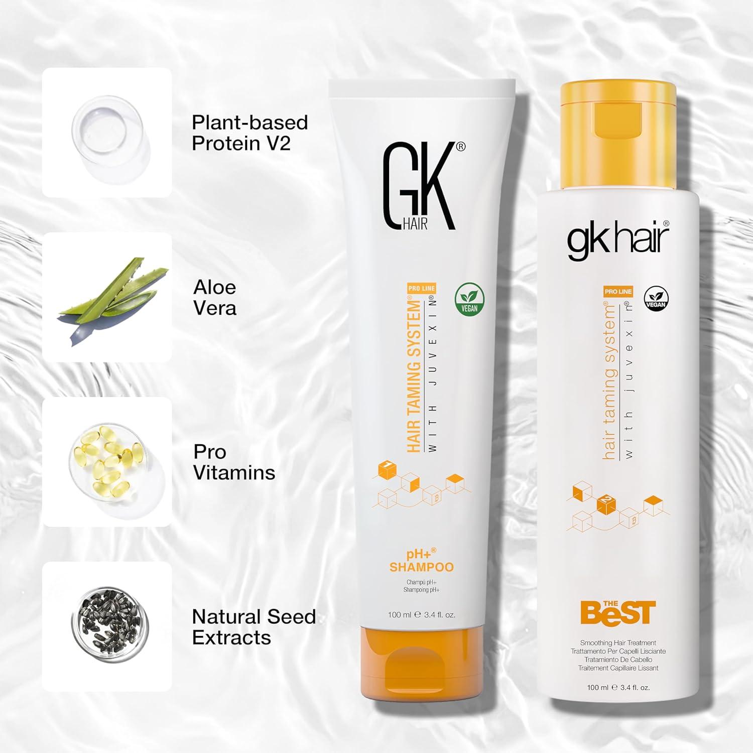 image:imageGK HAIR Global Keratin Professional Brazilian Keratin Hair Treatment Kit 100ml34 Fl Oz With PH shampoo The Best Smoothing amp Strengthening to make Hair Healthy Formaldehyde free Sulfatefree100 ml