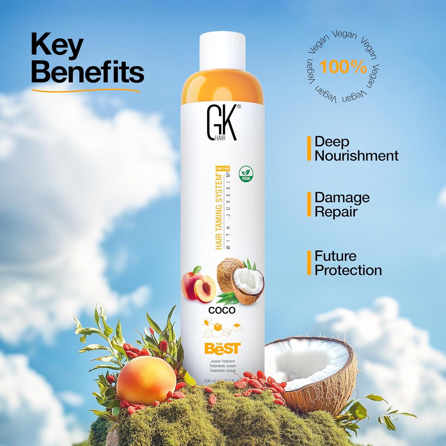 image:imageGK HAIR Global Keratin The Best ACAI 338 Fl Oz1000ml Smoothing Keratin Hair Treatment Professional Brazilian Complex Blowout Straightening For Silky Smooth amp Frizz Free HairThe Best COCO 300ml