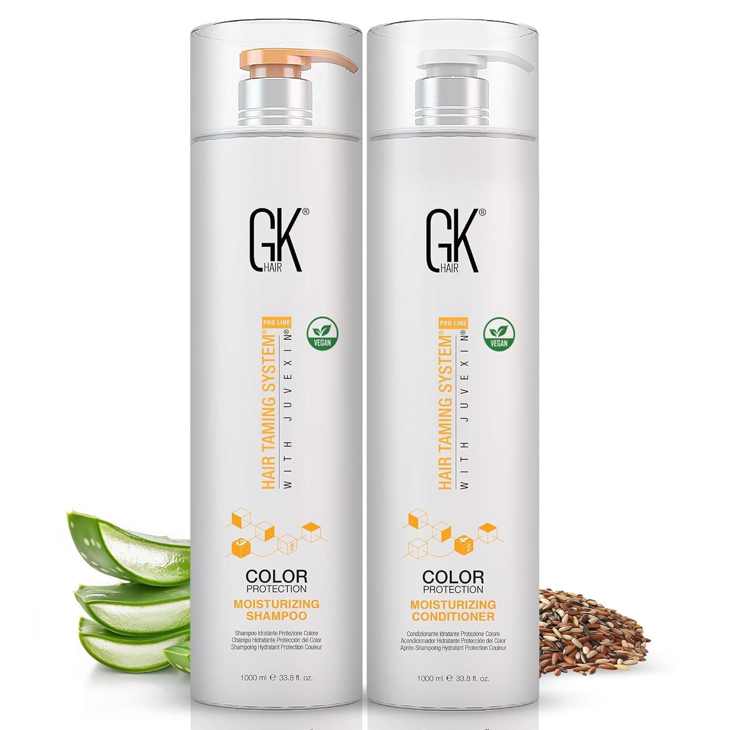 image:imageGK HAIR Global Keratin The Best Professional Hair 300ml101 Fl Oz For Straightening And Moisturizing Shampoo and Conditioner Set 1000ml338 Fl Oz for Color Treated