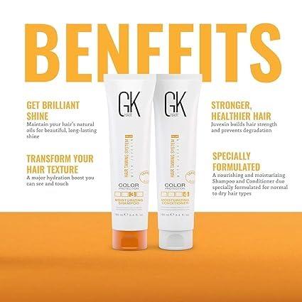 image:imageGK HAIR Global Keratin The Best Professional Hair 300ml101 Fl Oz I Organic Argan Oil Hair Serum 10ml I Moisturizing Shampoo and Conditioner Set 100ml