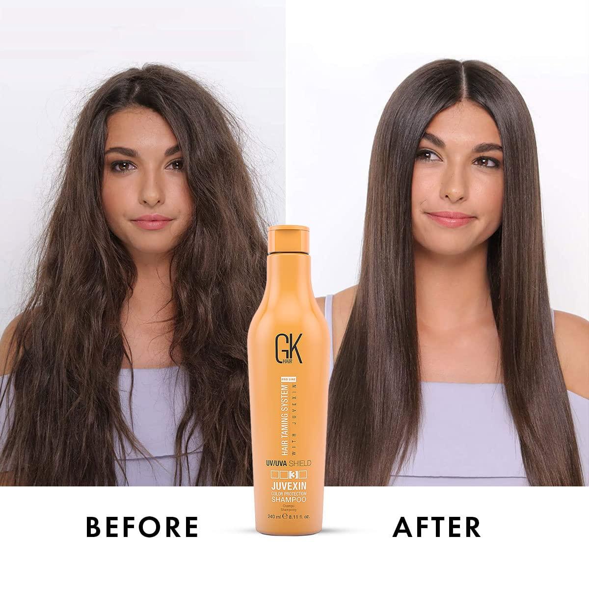 image:imageGK HAIR Global Keratin UV Color Shield Shampoo 240 ml Deep Cleansing Color amp Sun Heat Protection For Color Treated Dry Damage Frizzy Hair Sulfate And Paraben Free