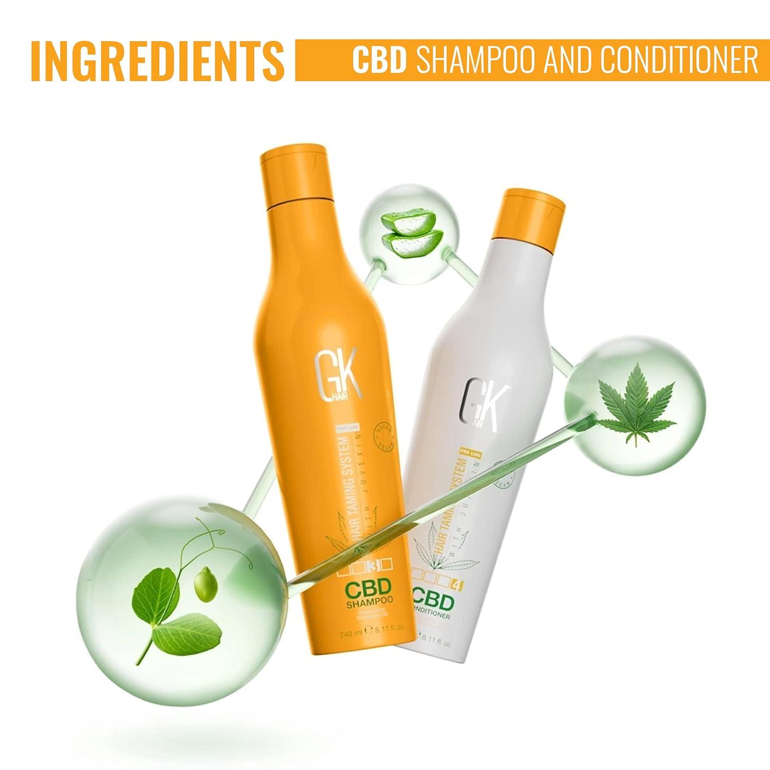 image:imageGK HAIR Hemp Shampoo Hydrating Strengthening Color Treated Damaged Repair Provides Nourishing amp Shine Natural Organic Vegan Sulfate Paraben Free ShampooDuo