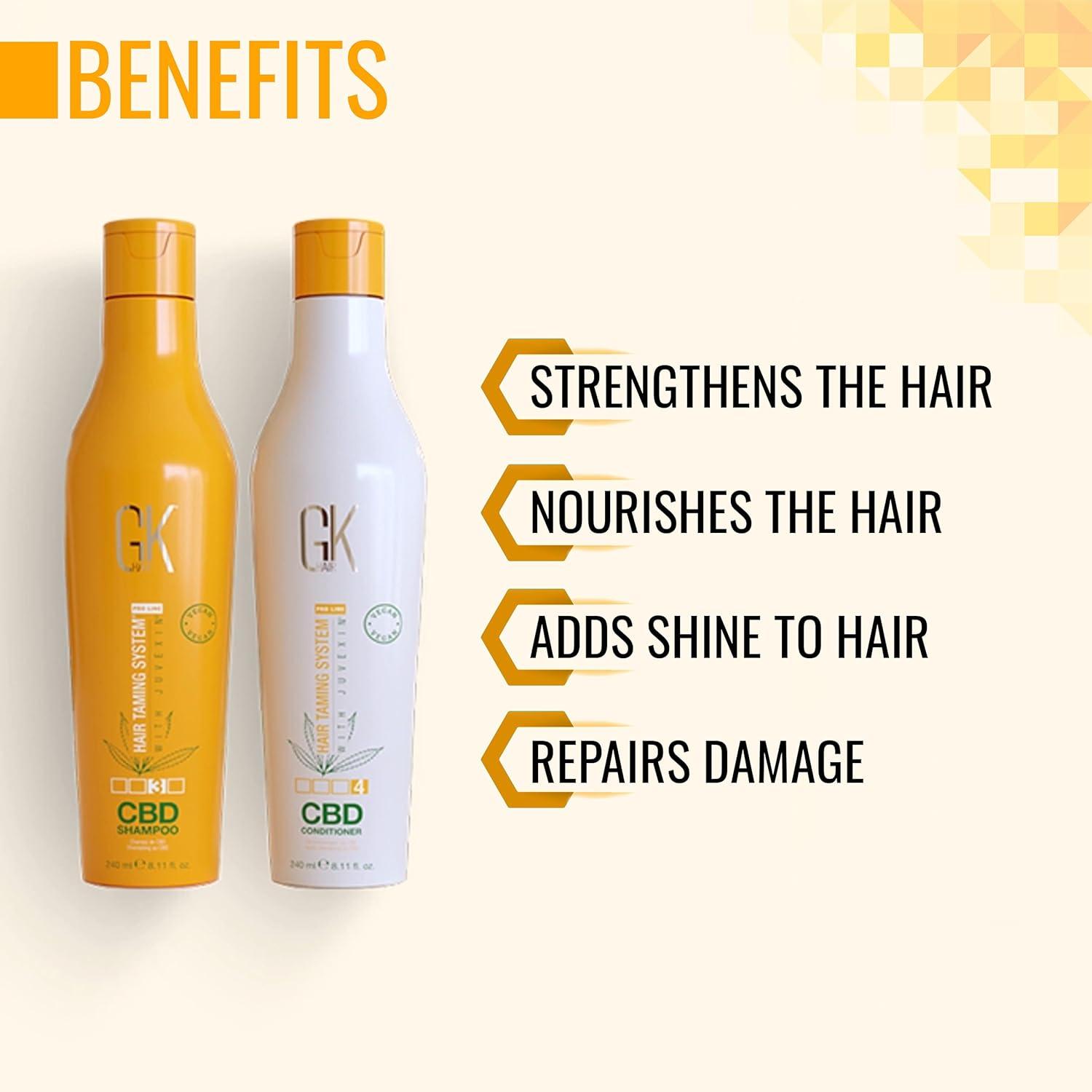 image:imageGK HAIR Hemp Shampoo Hydrating Strengthening Color Treated Damaged Repair Provides Nourishing amp Shine Natural Organic Vegan Sulfate Paraben Free ShampooDuo