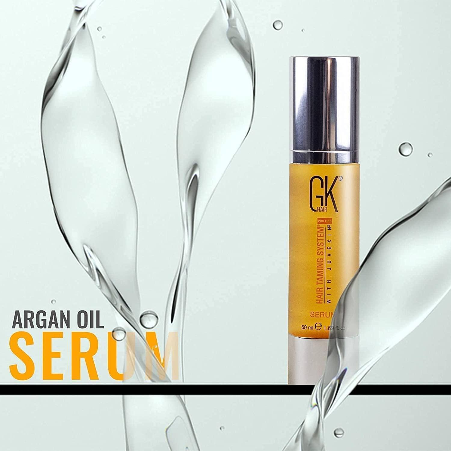 image:imageGK HAIR Leavein Spray Hair Detangler 4 Oz Unisex Smoothing 100 Pure Organic Argan Oil Serum 169 Fl Oz