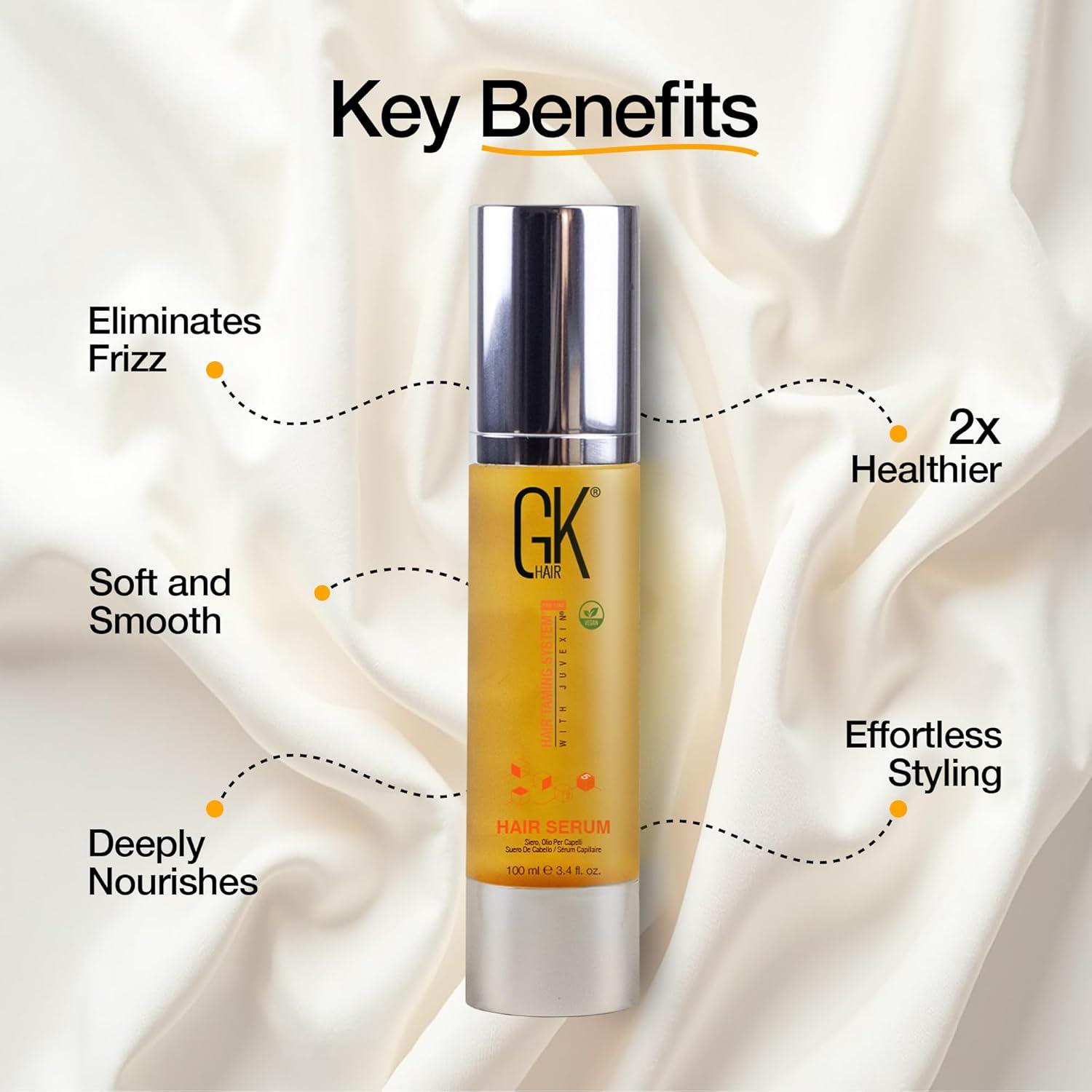 image:imageGK HAIR Oil Argan Oil Hair Serum For Frizzy And Damaged Hair Perfect For KeratinFrizzy Curly Dry amp Damaged endsAdds Shine and SmoothsParabenPhthalate and Sulfate Free 34 oz34 Fl Oz 100ml