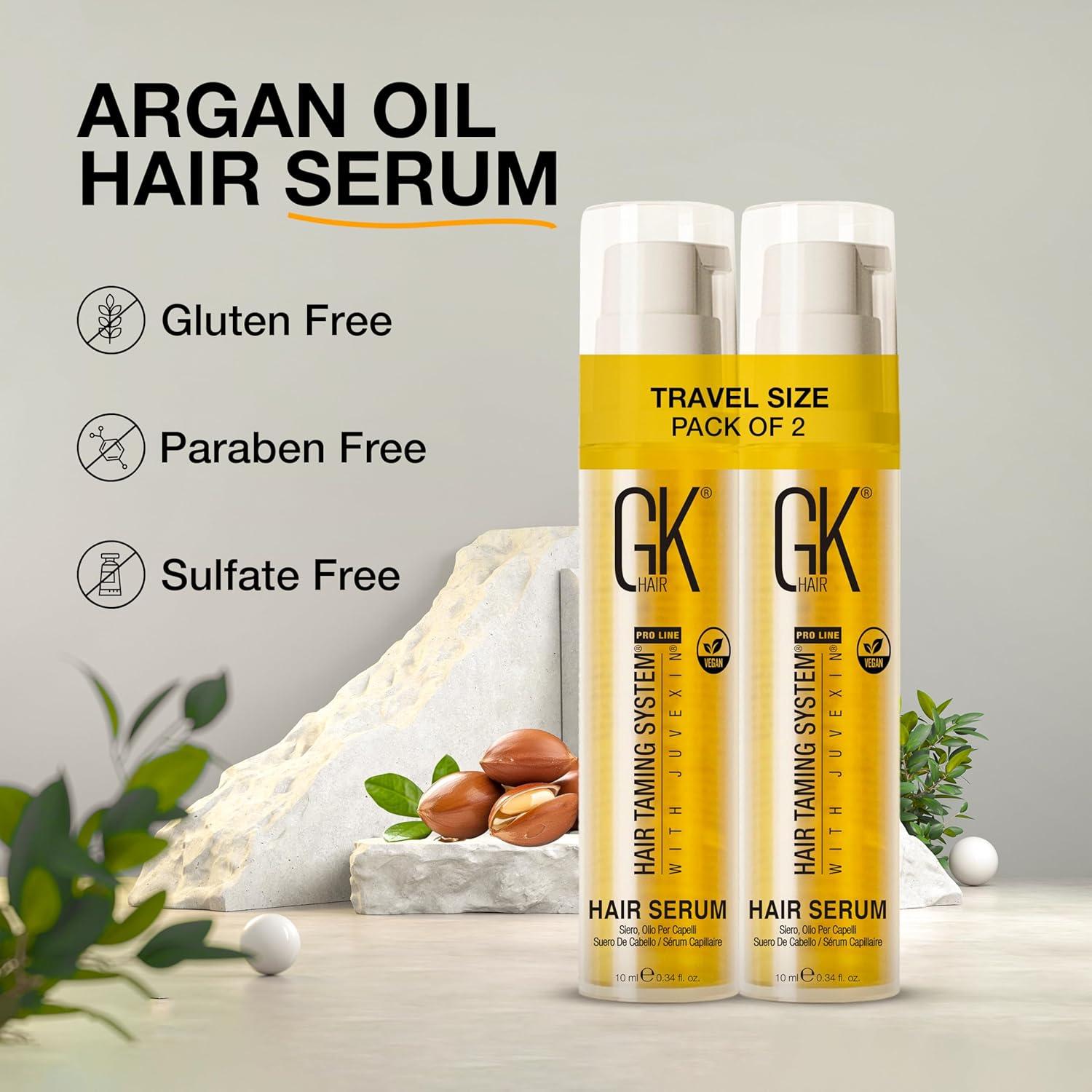 image:imageGK HAIR Oil Argan Oil Hair Serum For Frizzy And Damaged Hair Perfect For KeratinFrizzy Curly Dry amp Damaged endsAdds Shine and SmoothsParabenPhthalate and Sulfate Free 34 ozPack of 2 034 Fl Oz 10ml