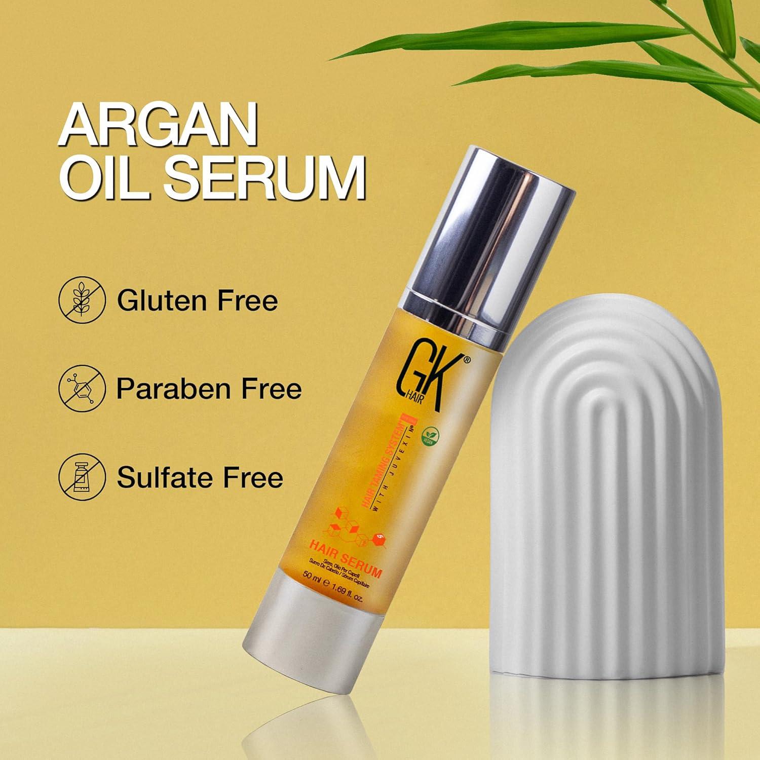 image:imageGK HAIR Oil Argan Oil Hair Serum For Frizzy And Damaged Hair Perfect For KeratinFrizzy Curly Dry amp Damaged endsAdds Shine and SmoothsParabenPhthalate and Sulfate Free 34 oz30ml