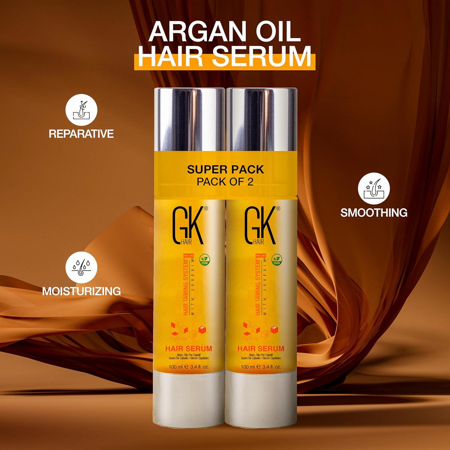 image:imageGK HAIR Oil Argan Oil Hair Serum For Frizzy And Damaged Hair Perfect For KeratinFrizzy Curly Dry amp Damaged endsAdds Shine and SmoothsParabenPhthalate and Sulfate Free 34 ozPack of 2 34 Fl Oz 100ml