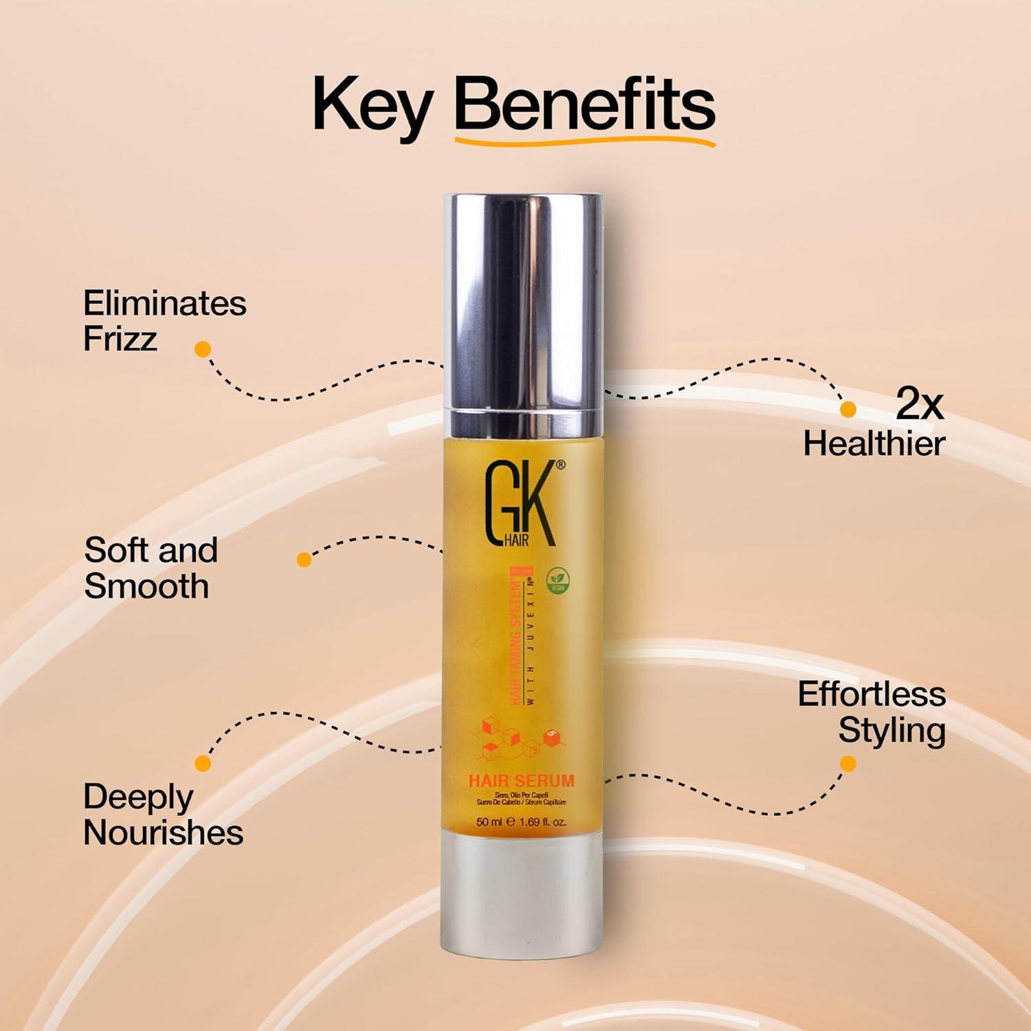 image:imageGK HAIR Oil Argan Oil Hair Serum For Frizzy And Damaged Hair Perfect For KeratinFrizzy Curly Dry amp Damaged endsAdds Shine and SmoothsParabenPhthalate and Sulfate Free 34 oz30ml