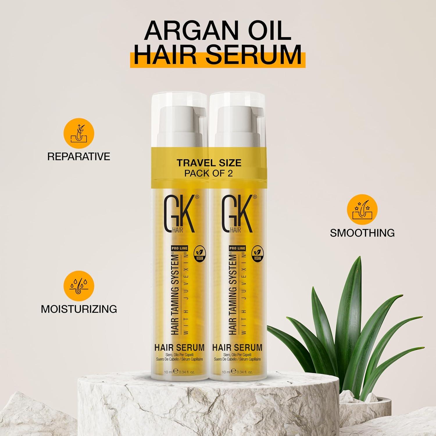 image:imageGK HAIR Oil Argan Oil Hair Serum For Frizzy And Damaged Hair Perfect For KeratinFrizzy Curly Dry amp Damaged endsAdds Shine and SmoothsParabenPhthalate and Sulfate Free 34 ozPack of 2 034 Fl Oz 10ml