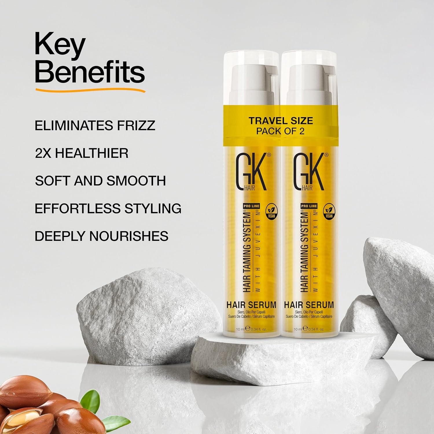 image:imageGK HAIR Oil Argan Oil Hair Serum For Frizzy And Damaged Hair Perfect For KeratinFrizzy Curly Dry amp Damaged endsAdds Shine and SmoothsParabenPhthalate and Sulfate Free 34 ozPack of 2 034 Fl Oz 10ml