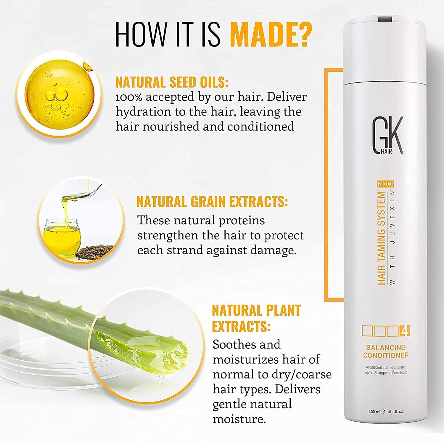 image:imageGK HAIR Shield Shampoo 650ml22oz Color Protection Deep Cleansing for Dry Dull Hair Sulfate Free and Balancing Conditioner 300ml For Dry Damaged Oily and Color Treated Hair