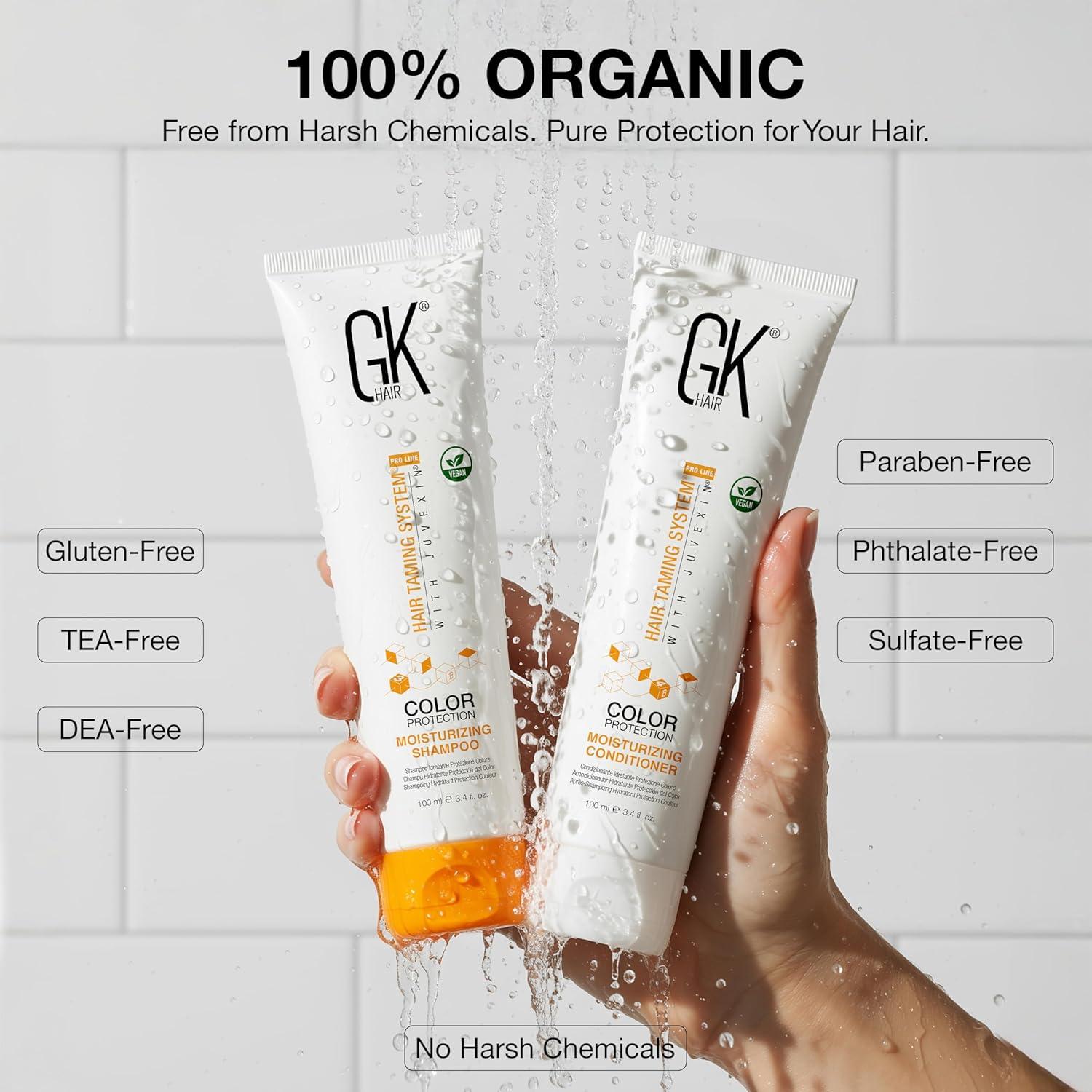 image:imageGK HAIR Travel Size Shampoo Conditioner set Curly Hair Shampoo amp Conditioner For Color Protection Made with Aloe vera Parki Butter Free of Parabens Phthalates Sulfate Free 34 Fl Oz34 Fl Oz