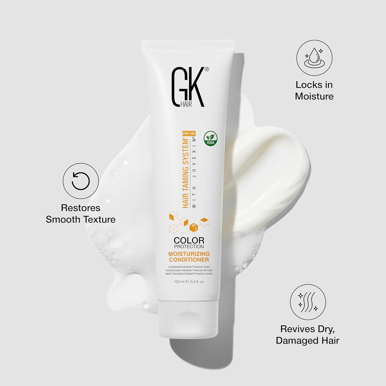 image:imageGK HAIR Travel Size Shampoo Conditioner set Curly Hair Shampoo amp Conditioner For Color Protection Made with Aloe vera Parki Butter Free of Parabens Phthalates Sulfate Free 34 Fl Oz34 Fl Oz