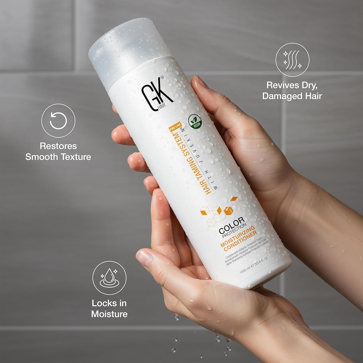 image:imageGK HAIR Travel Size Shampoo Conditioner set Curly Hair Shampoo amp Conditioner For Color Protection Made with Aloe vera Parki Butter Free of Parabens Phthalates Sulfate Free 34 Fl Oz338 Fl Oz