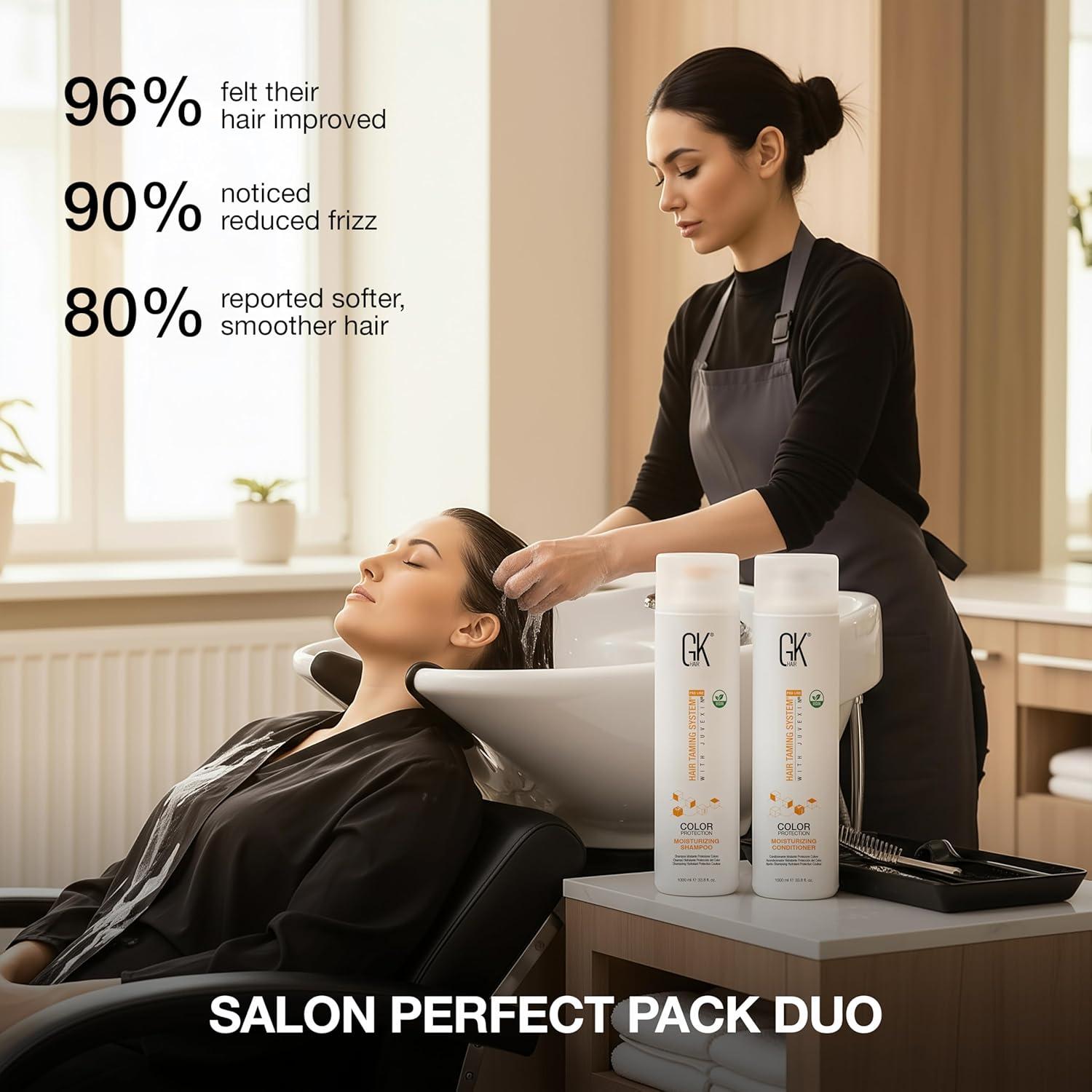 image:imageGK HAIR Travel Size Shampoo Conditioner set Curly Hair Shampoo amp Conditioner For Color Protection Made with Aloe vera Parki Butter Free of Parabens Phthalates Sulfate Free 34 Fl Oz338 Fl Oz