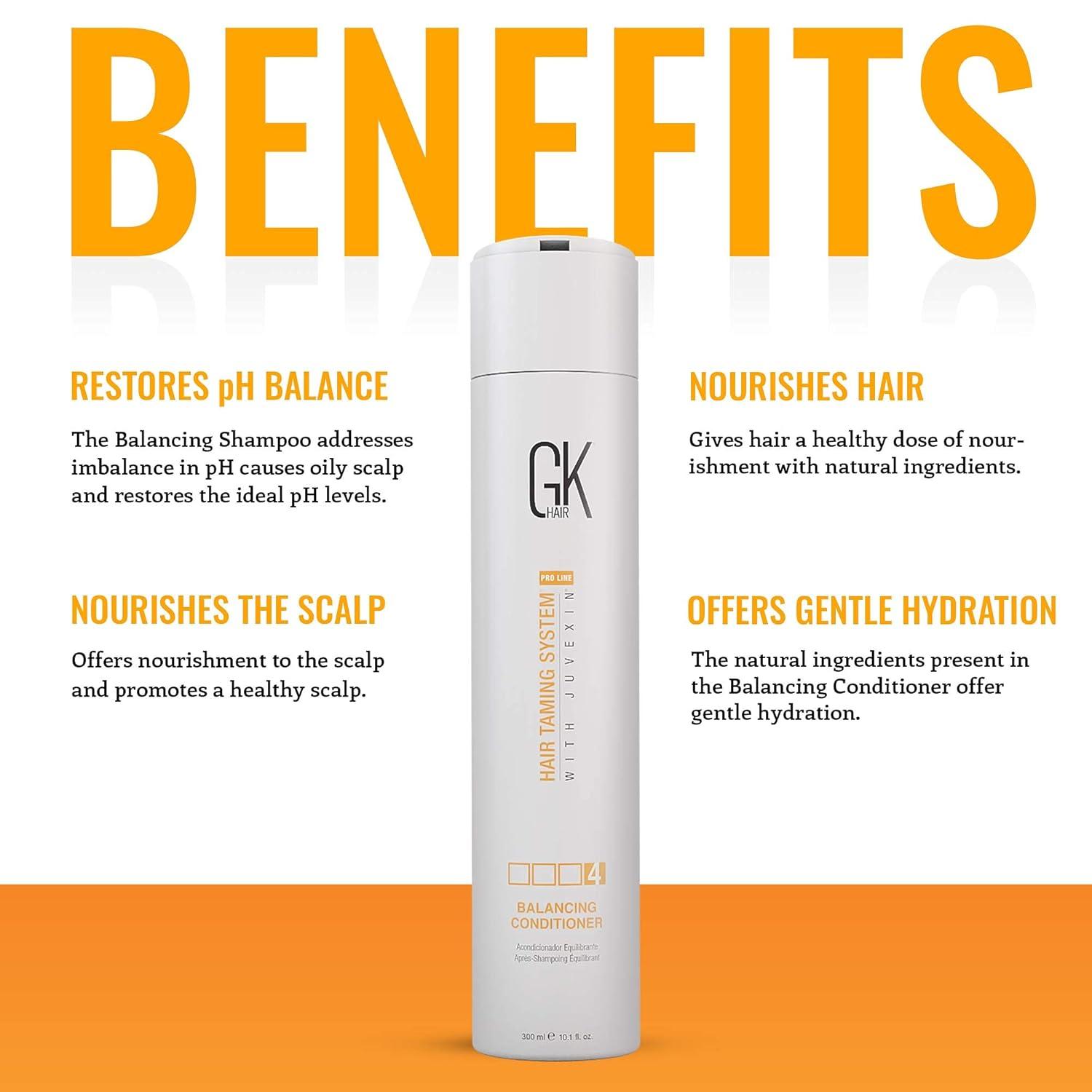 image:imageGK HAIRGlobal Keratin Balancing Conditioner For Dry Damaged Oily and Color Treated Hair And Global Keratin Shield Shampoo 650ml22oz Color Protection Deep Cleansing for Dry Dull Hair Sulfate Free