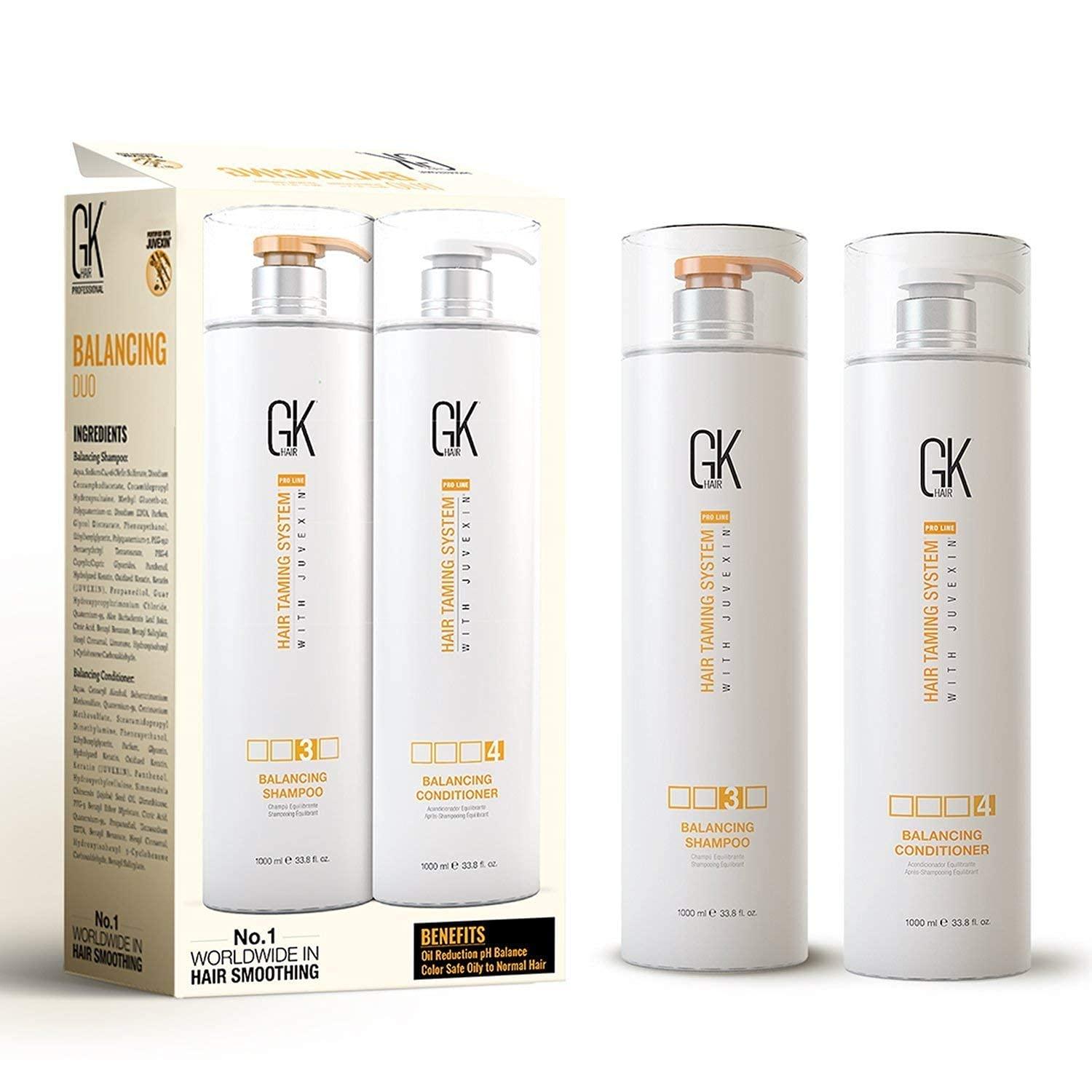 image:imageGK Hair Global Keratin Balancing Shampoo and Conditioner Set 1000ml Moisturizing Shampoo for Color Treated Dry Damage Curly Frizzy Thinning 1000ml