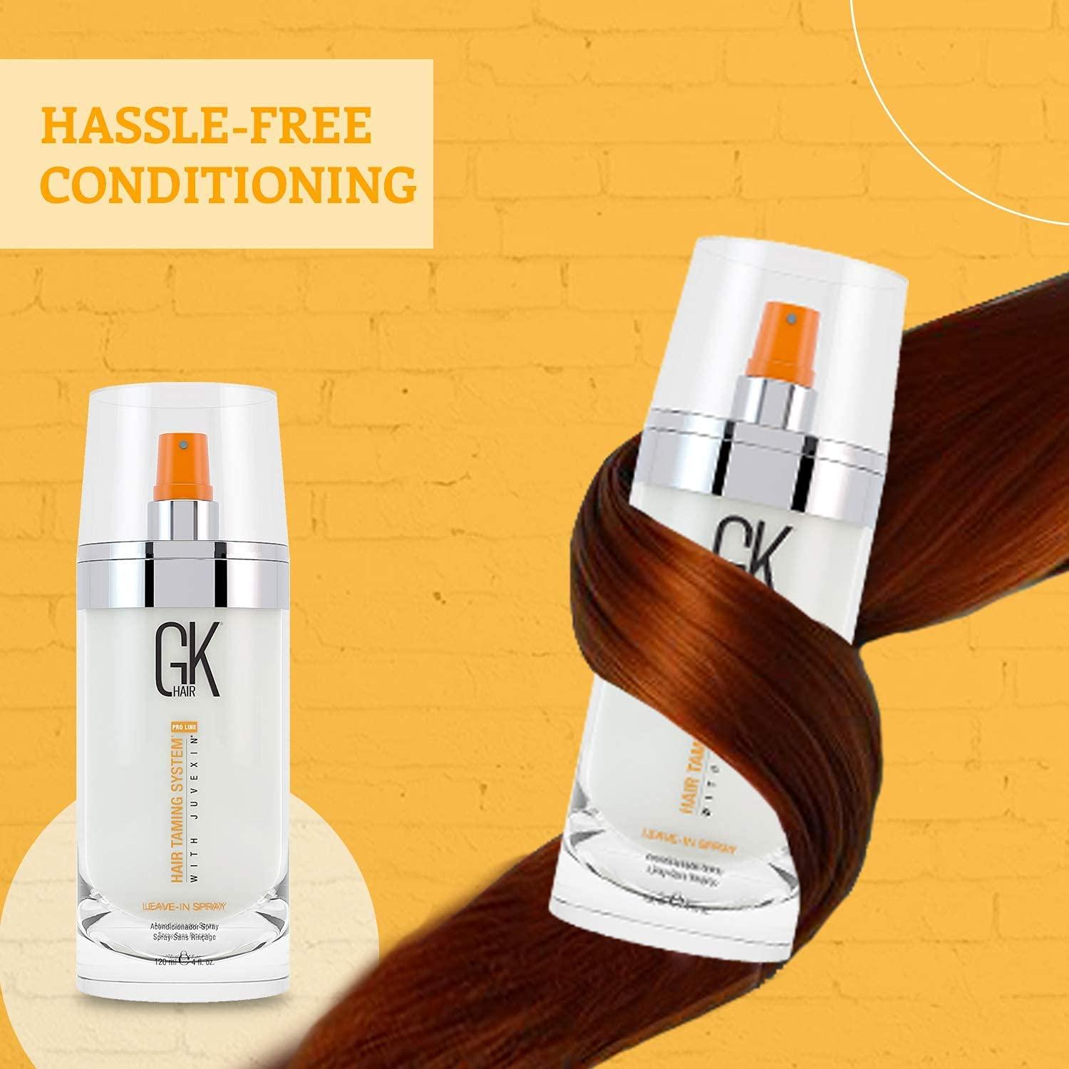 image:imageGK Hair Global Keratin Moisturizing Shampoo and Conditioner Set 100ml I Leave in Conditioner Spray 120ml4 fl oz I Organic Argan Oil Hair Serum For Frizz Control Dry Damage Hair Repair 10ml