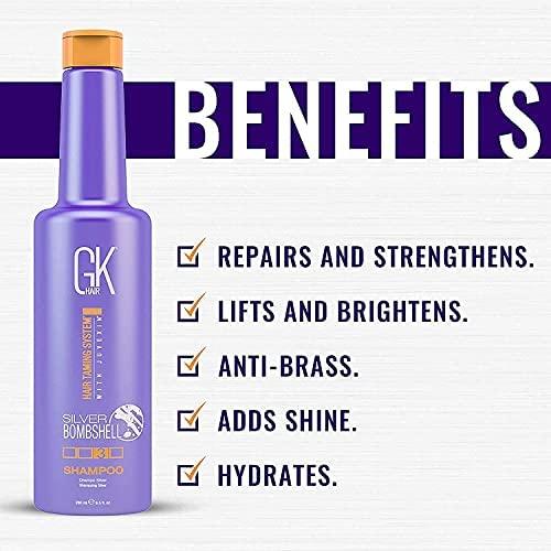 image:imageGK Hair Global Keratin Silver Bombshell Purple Shampoo 280ml For Blonde Platinum Ash Silver amp Gray Hair Moisturizes Dry amp Damaged Removes Yellow Brassy Tones