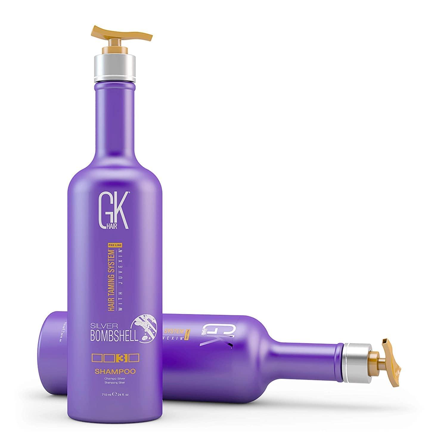 image:imageGK Hair Global Keratin Silver Bombshell Purple Shampoo 280ml For Blonde Platinum Ash Silver amp Gray Hair Moisturizes Dry amp Damaged Removes Yellow Brassy Tones
