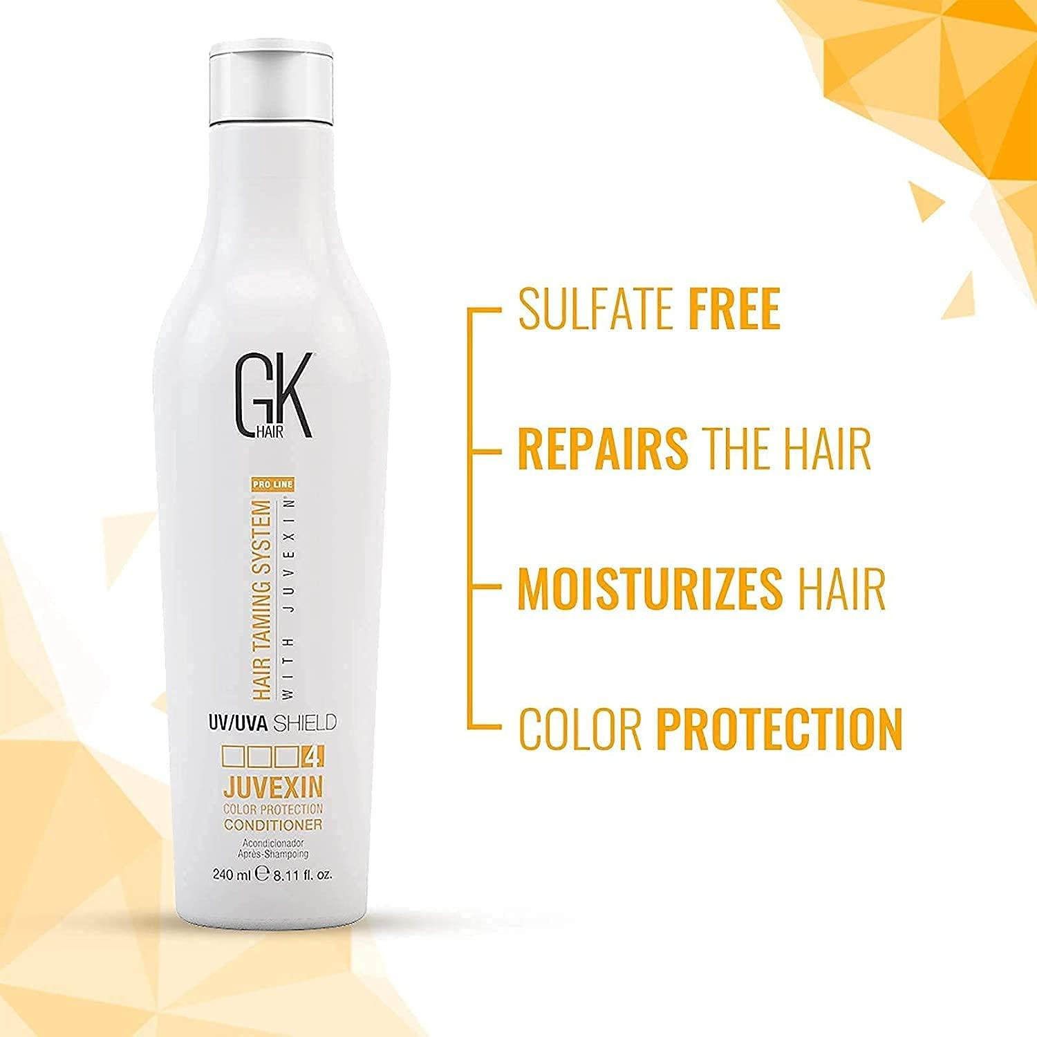 image:imageGK Hair Global Keratin UV Color Shield Conditioner 240 ml Leave in Cream 10ml Sun Heat Protection For Color Treated Dry Damage Frizzy Hair Sulfate Free