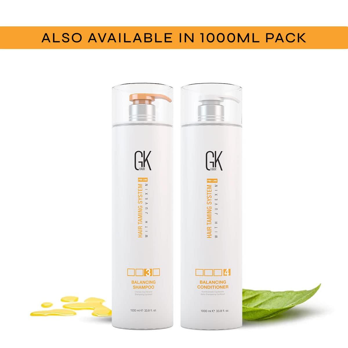 image:imageGk Balancing Shampoo And Conditioner Combo 300ml I With Argan Oil Serum 50ml I Repairs Dry amp Frizzy Hair For Long Lasting Shine Strength Color Protection amp Plants Extracts Sulfate Paraben Free