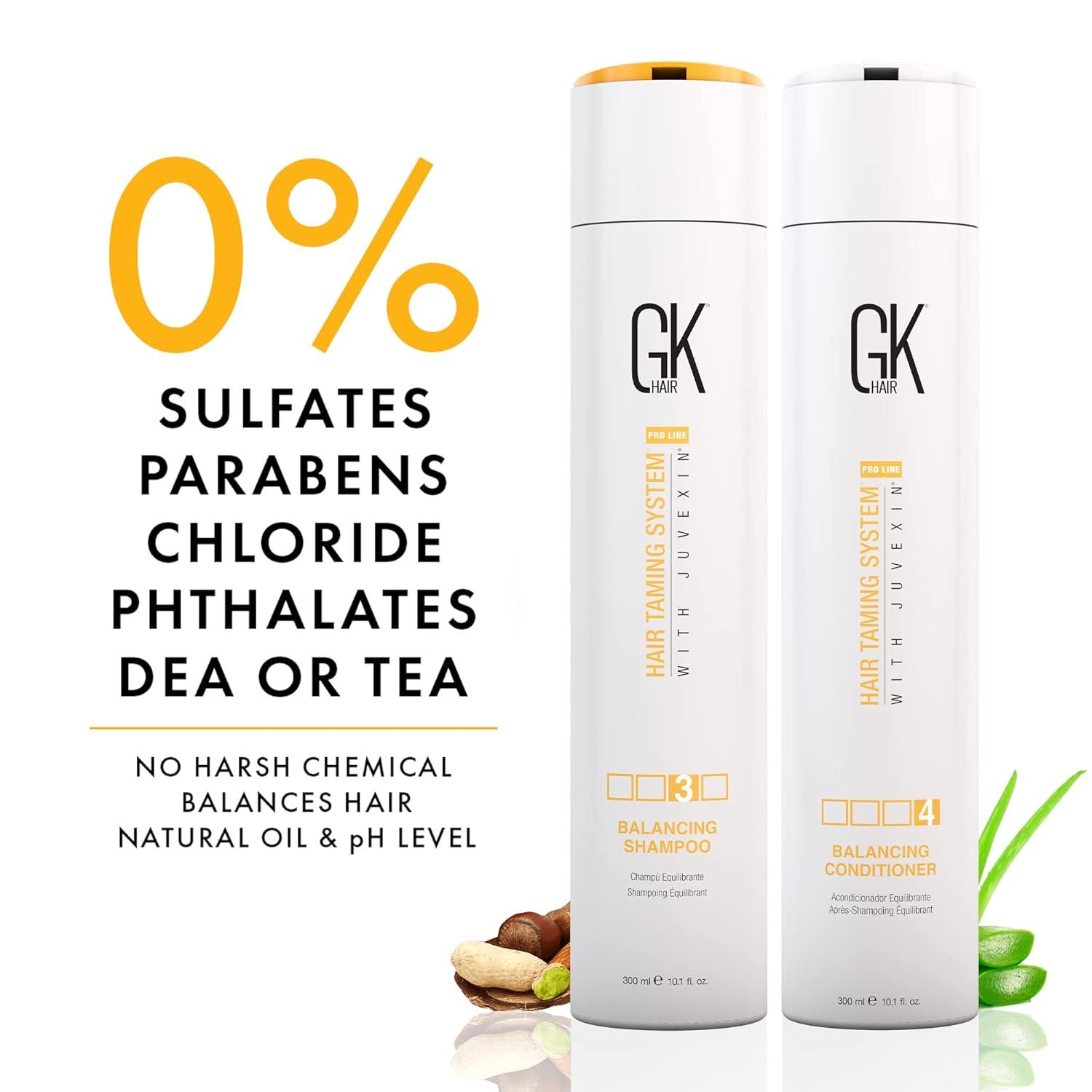 image:imageGk Balancing Shampoo And Conditioner Combo 300ml I With Argan Oil Serum 50ml I Repairs Dry amp Frizzy Hair For Long Lasting Shine Strength Color Protection amp Plants Extracts Sulfate Paraben Free