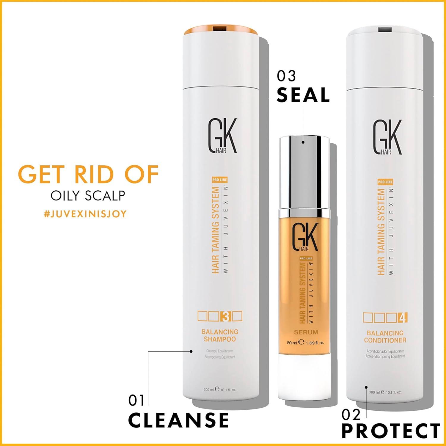 image:imageGk Balancing Shampoo And Conditioner Combo 300ml I With Argan Oil Serum 50ml I Repairs Dry amp Frizzy Hair For Long Lasting Shine Strength Color Protection amp Plants Extracts Sulfate Paraben Free