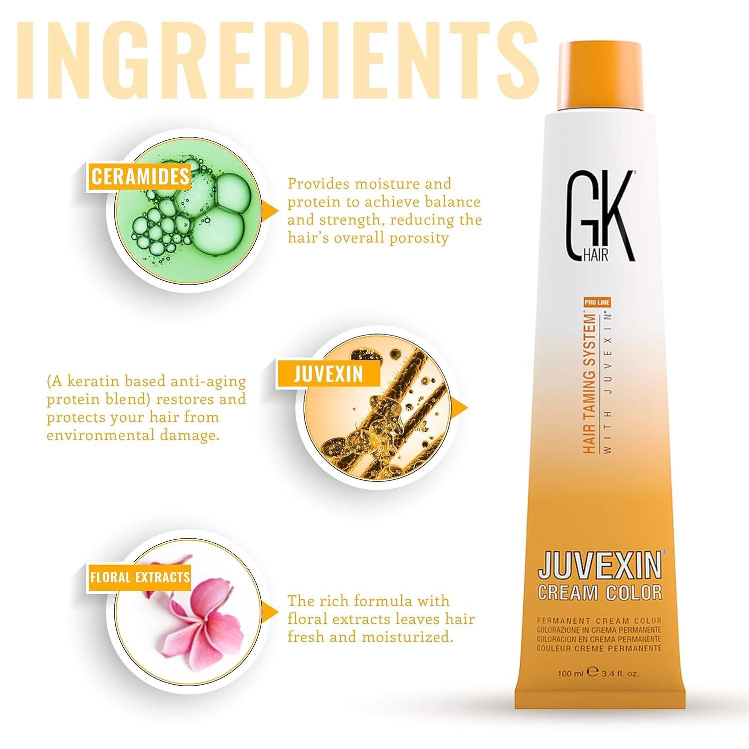 image:imageGlobal Keratin GK HAIR Professional Hair Color Cream Tube 34 Fl Oz Nourishing amp Cleansing Colors Hair Creme 20 Volume Developer 338 Fl Oz for Hair Coloring Bleach