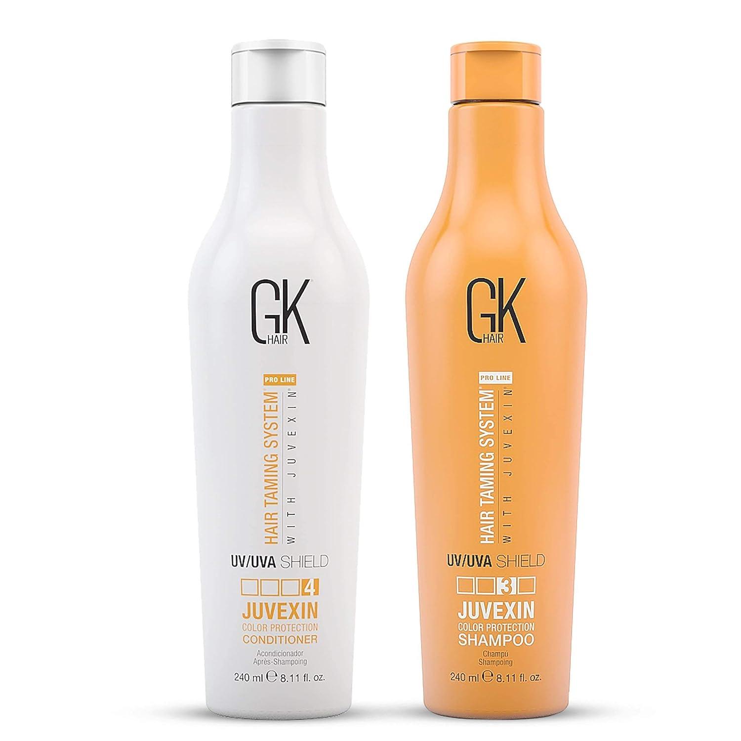 image:imageGlobal Keratin GK HAIR Shield Shampoo and Conditioner Duo 240ml 811 fl oz Organic Argan Oil Hair Serum 50ml For Frizz Control Dry Damage Hair Repair