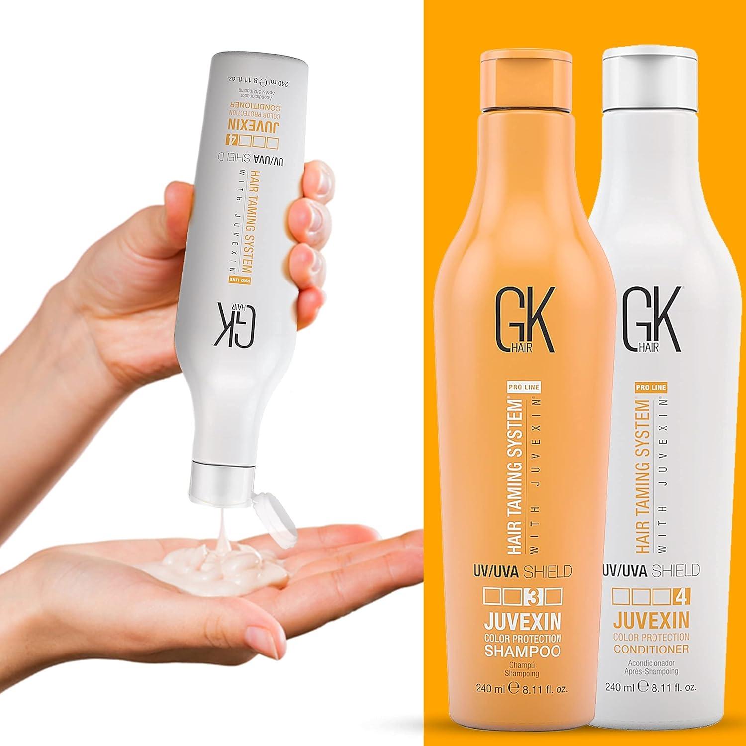 image:imageGlobal Keratin GK HAIR Shield Shampoo and Conditioner Duo 240ml 811 fl oz Organic Argan Oil Hair Serum 50ml For Frizz Control Dry Damage Hair Repair